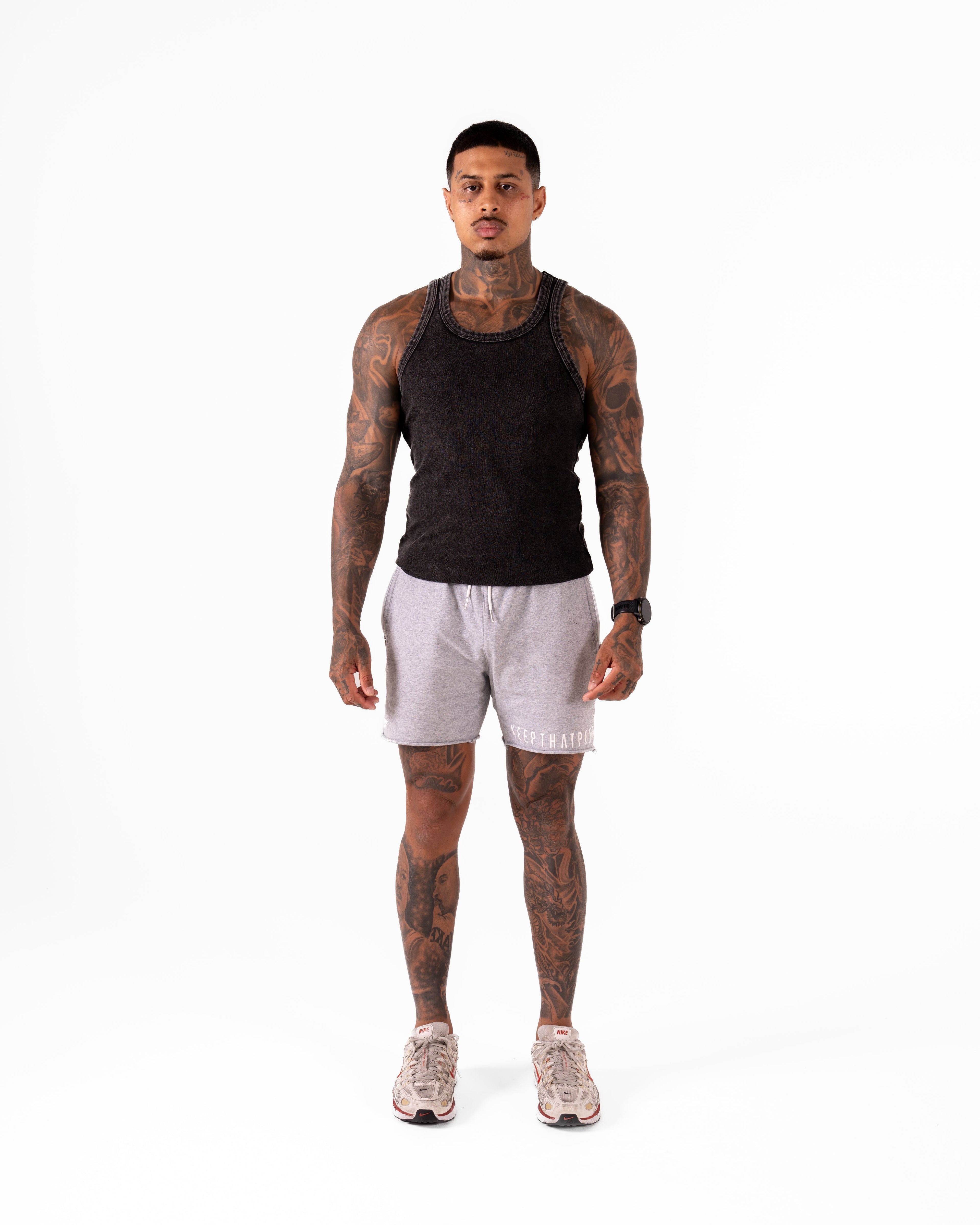 MEN'S KTP RIBBED TANK - MARLE BLACK