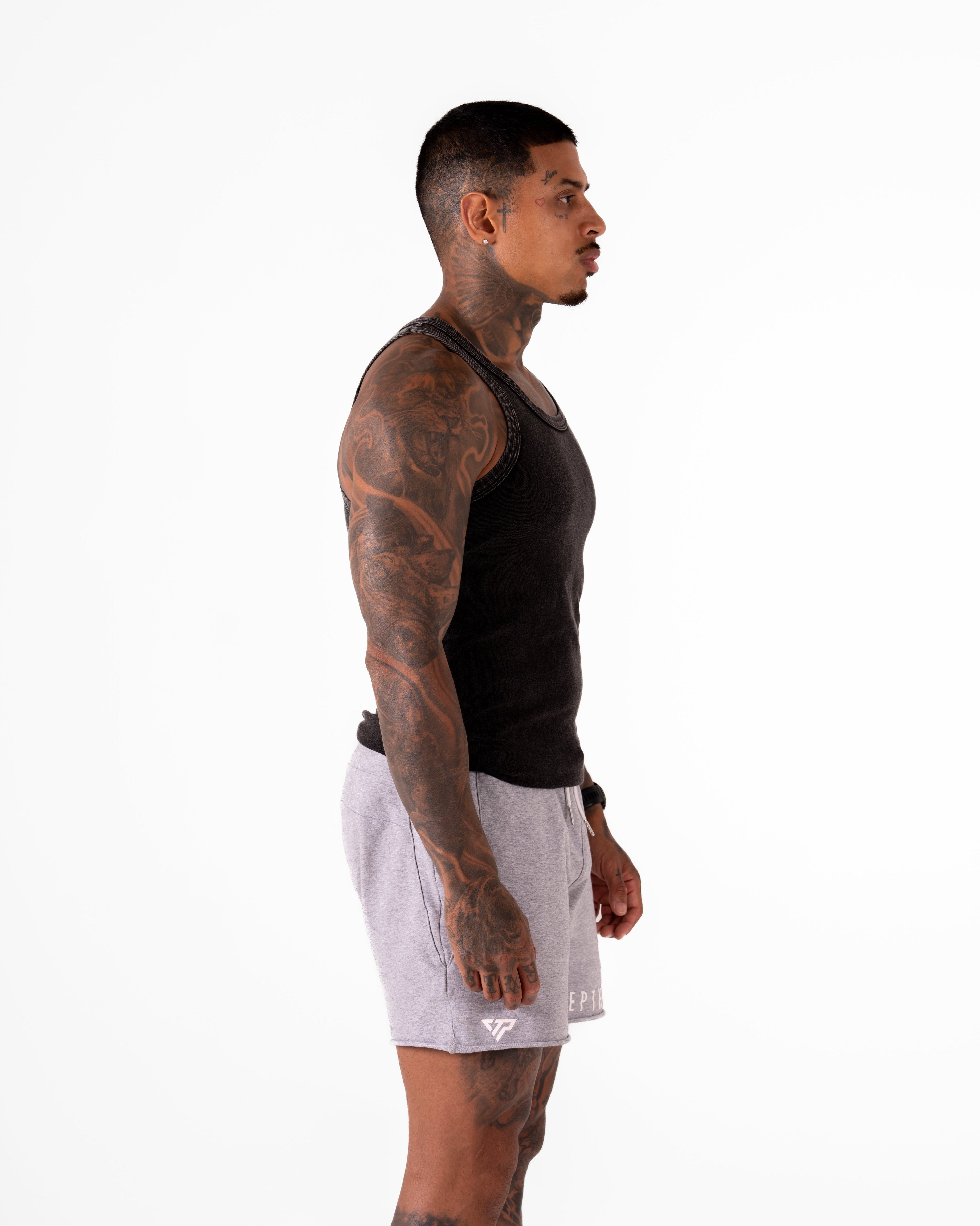 MEN'S KTP RIBBED TANK - MARLE BLACK