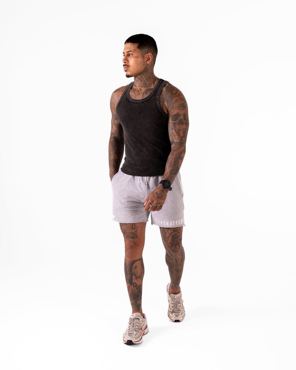 MEN'S KTP RIBBED TANK - MARLE BLACK
