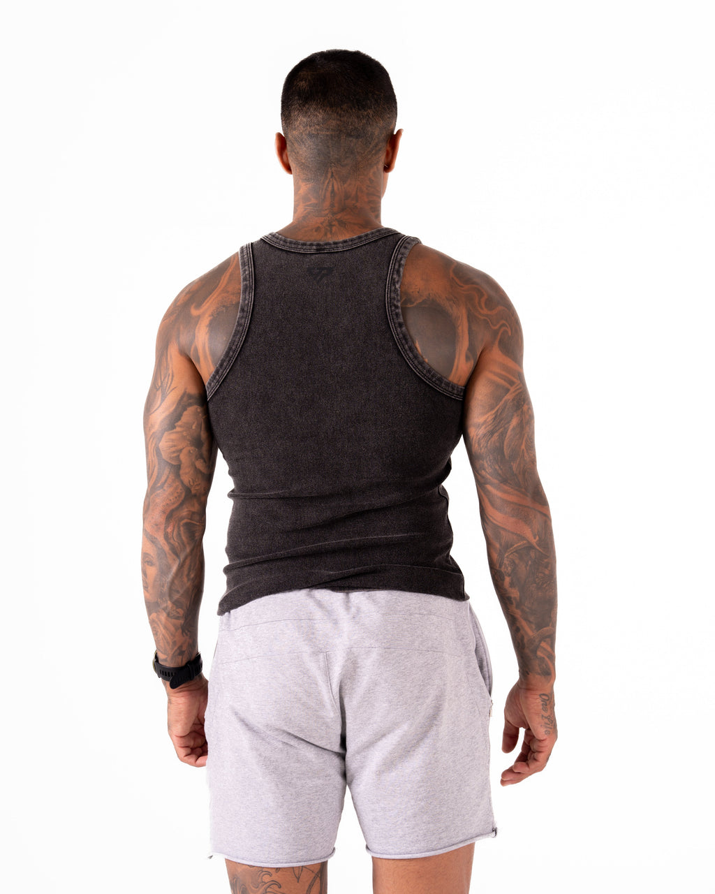 MEN'S KTP RIBBED TANK - MARLE BLACK