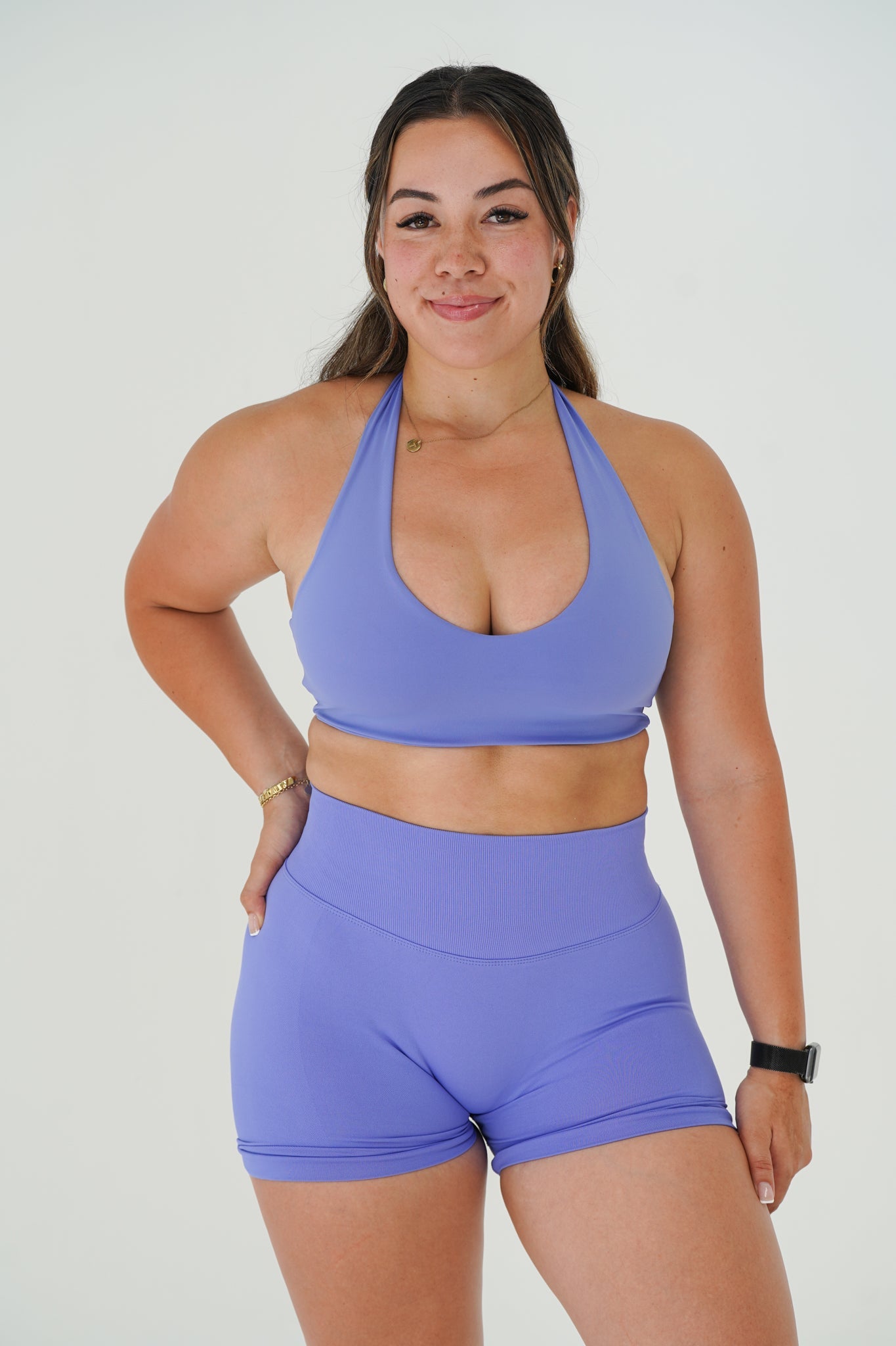 RECOIL HIGH WAIST SCRUNCH SHORTS - INDIGO