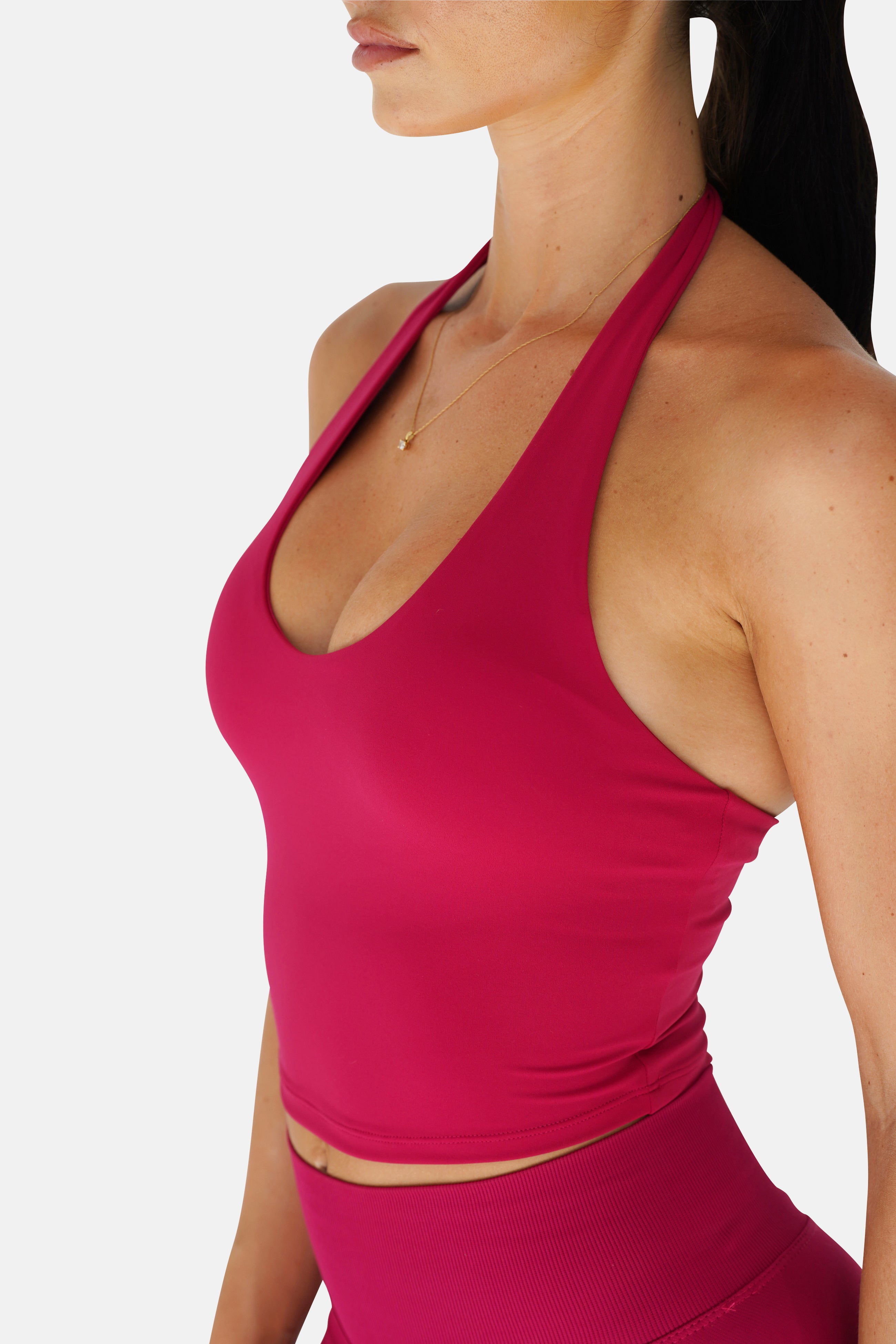 KIARA HALTER TOP - CRANBERRY