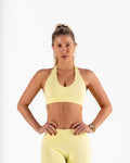 RECOIL HALTER CROP - LEMON