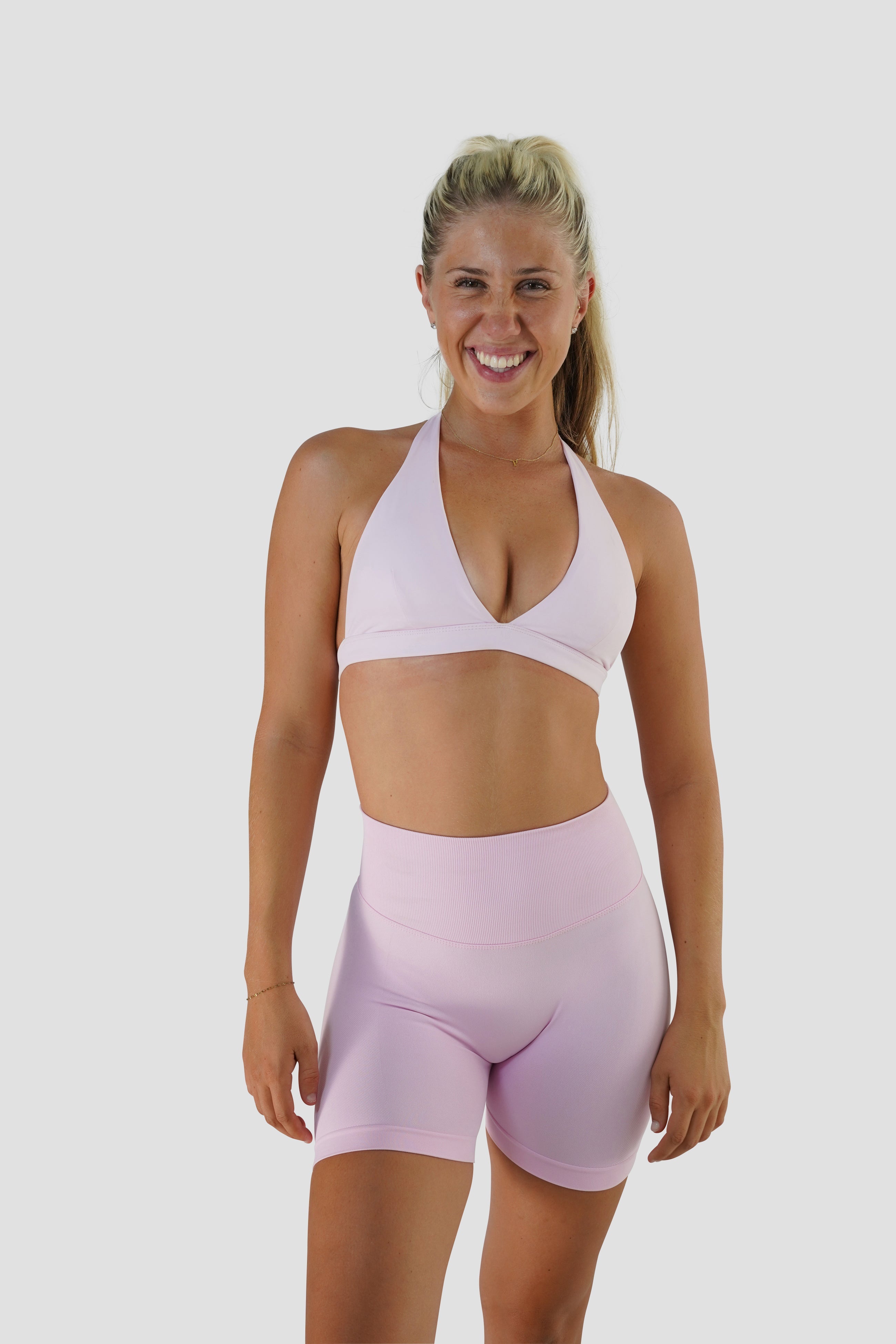 RECOIL HIGH WAIST SCRUNCH SHORTS - PINK