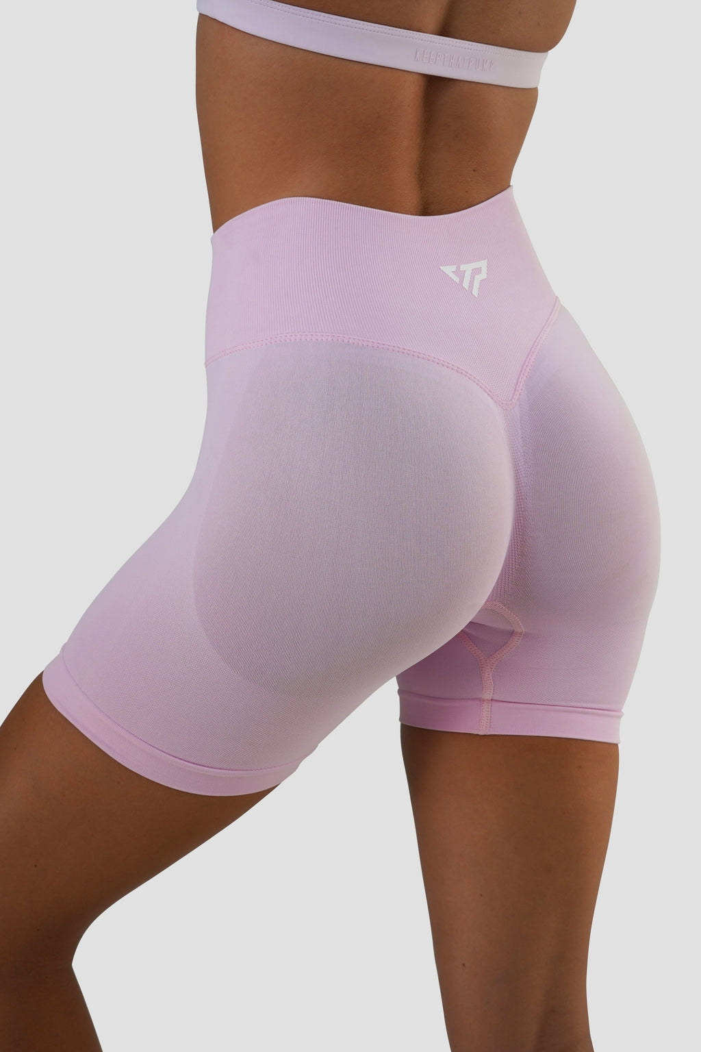 RECOIL HIGH WAIST SCRUNCH SHORTS - PINK