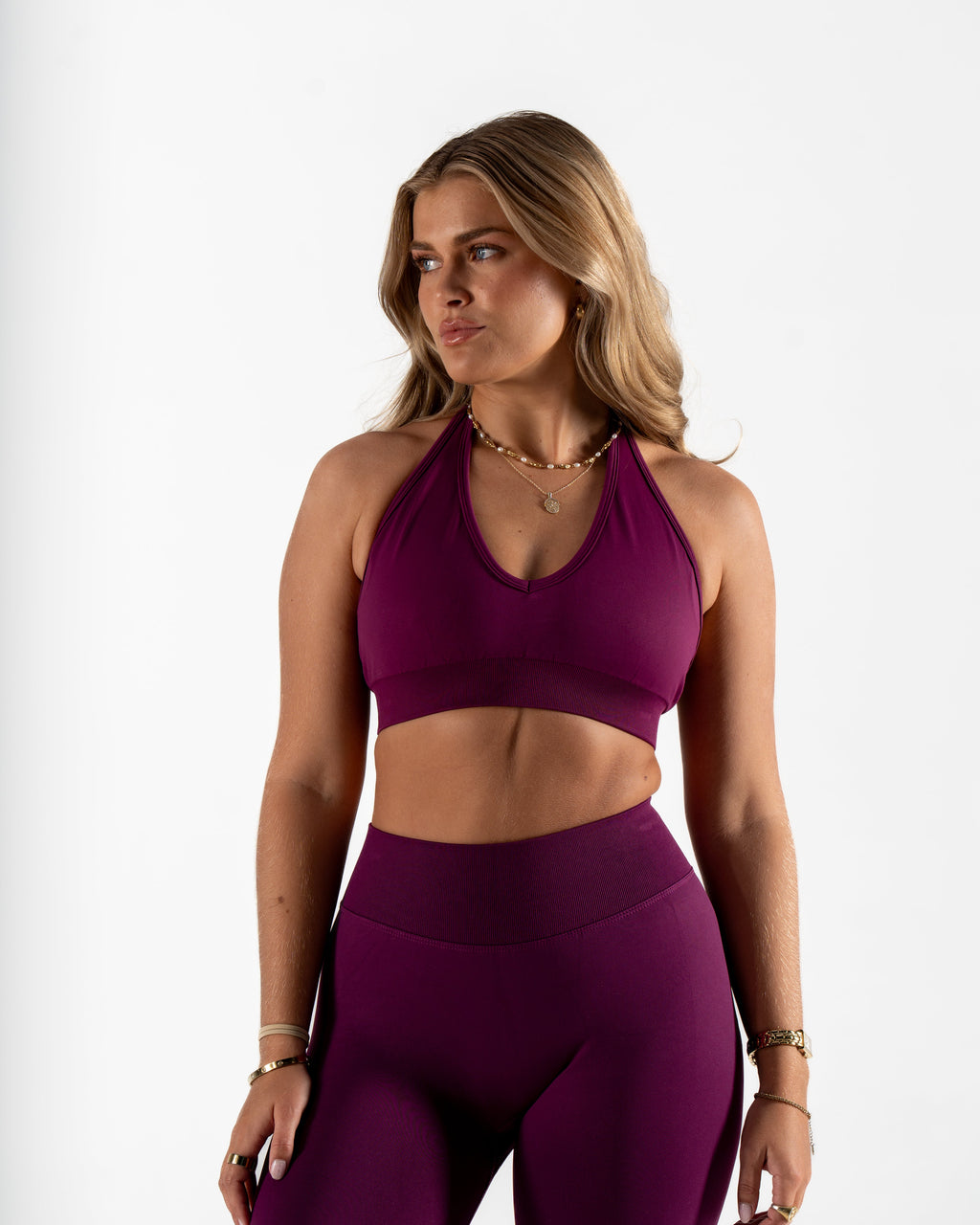 RECOIL HALTER CROP - BERRY