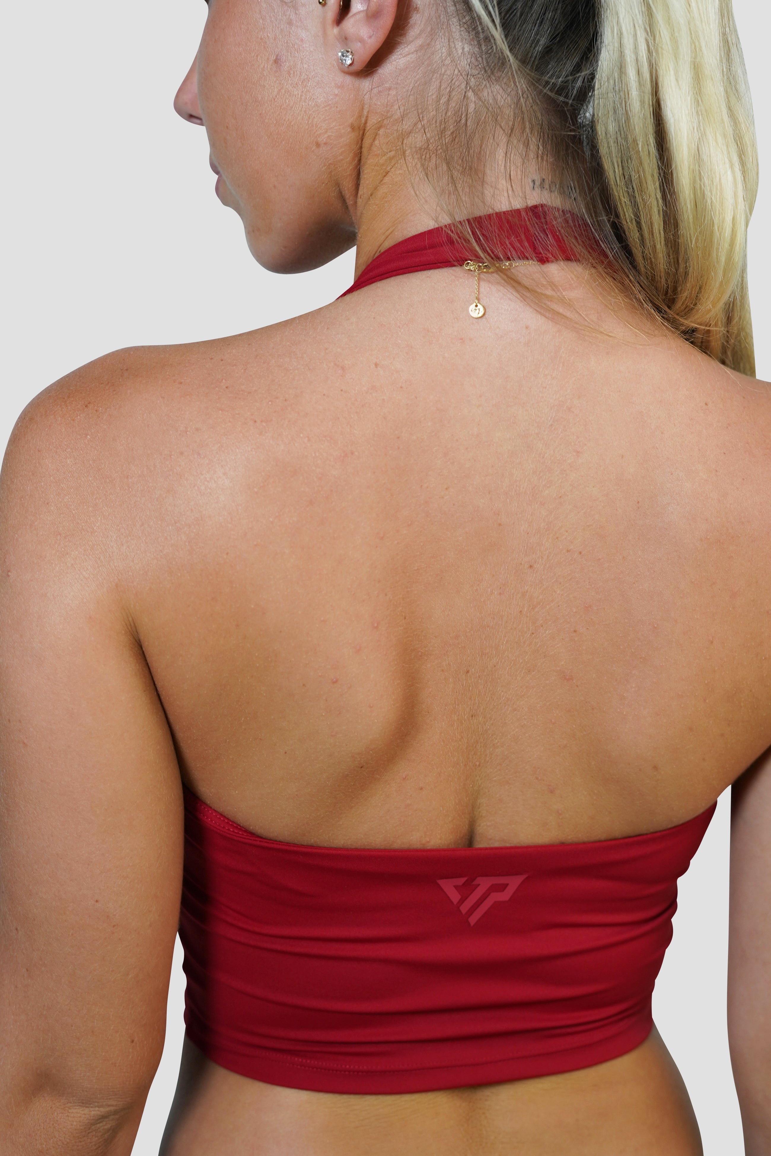 KIARA HALTER TOP - DARK RED