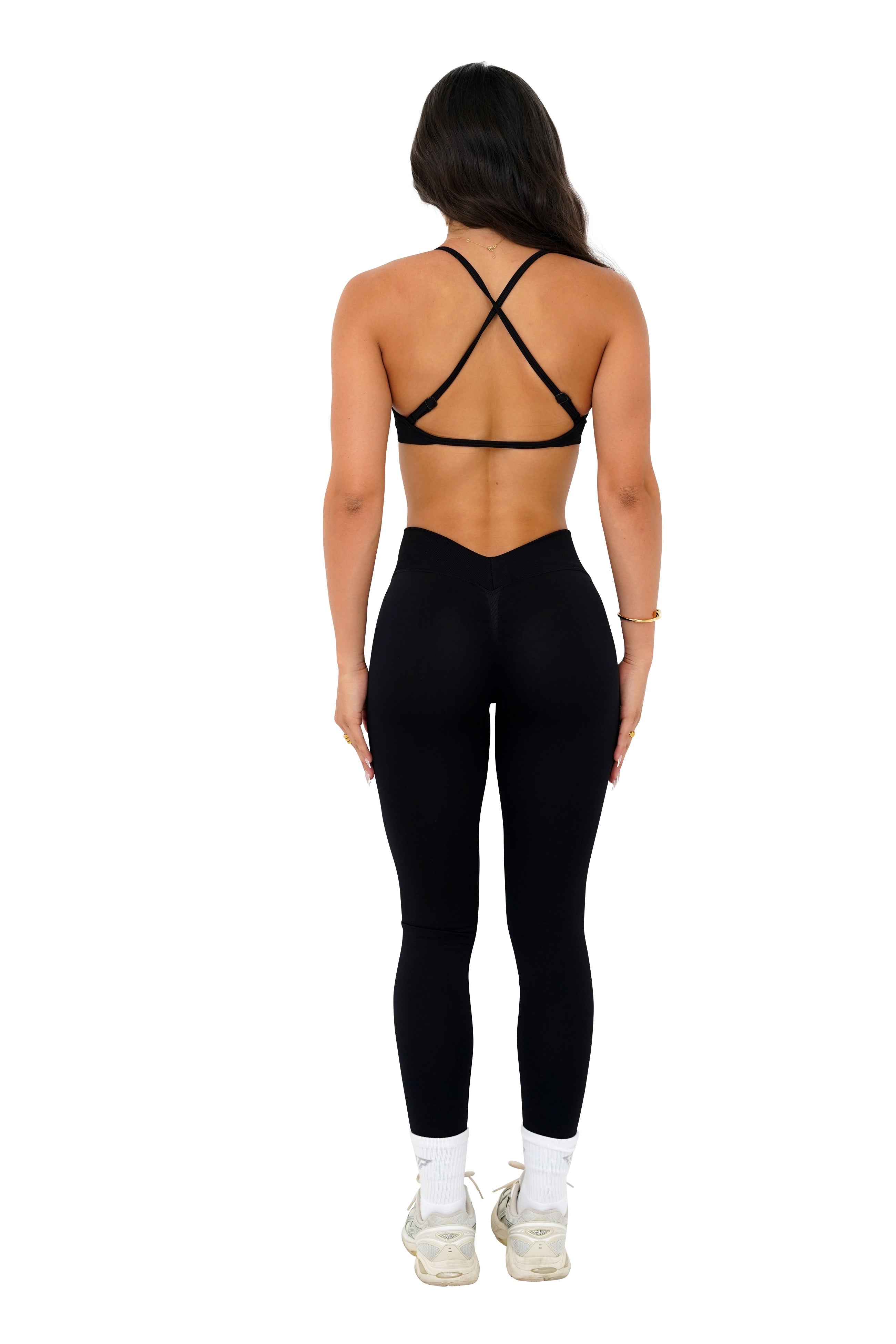 LJ V-BACK SCRUNCH LEGGING - BLACK