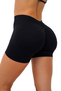 LJ V-BACK SCRUNCH SHORTS - BLACK