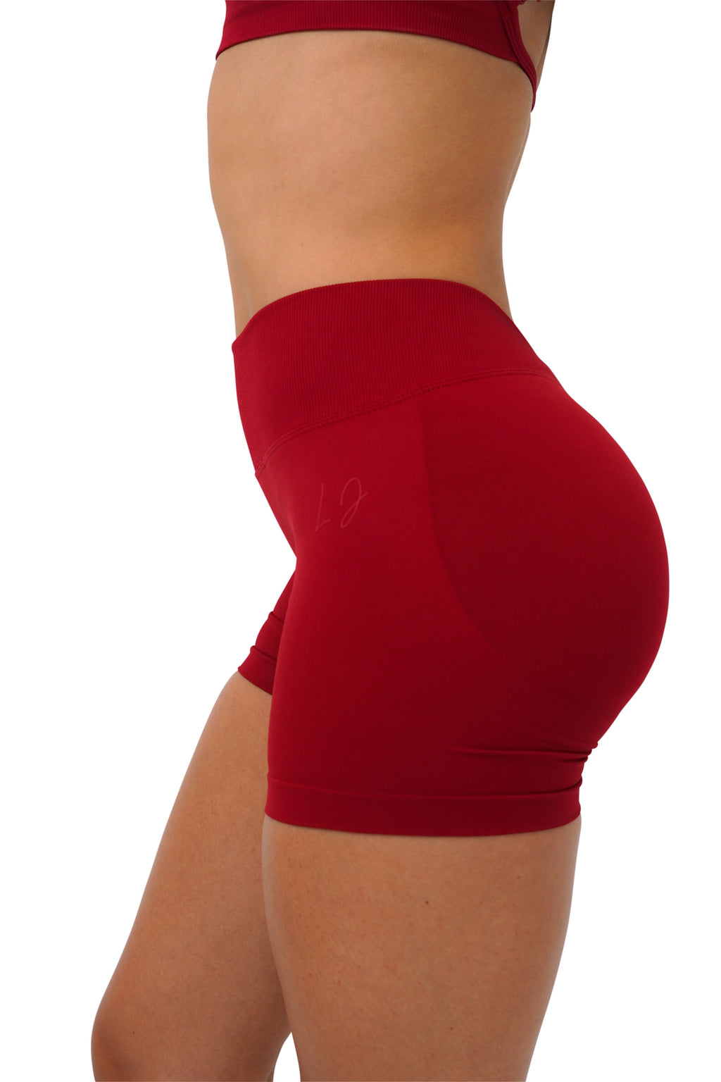 LJ V-BACK SCRUNCH SHORTS - DARK RED