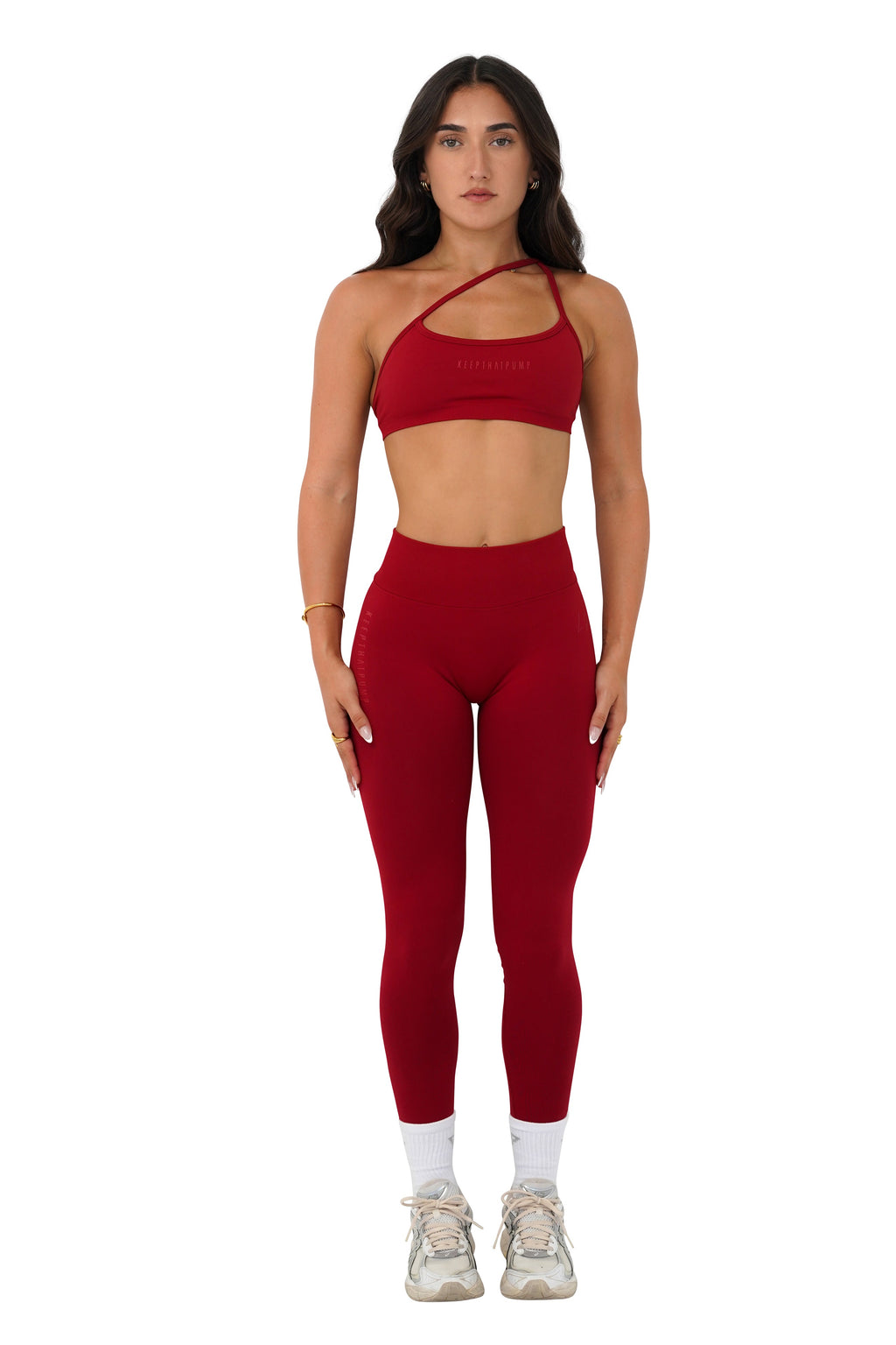 LJ V-BACK SCRUNCH LEGGING - DARK RED