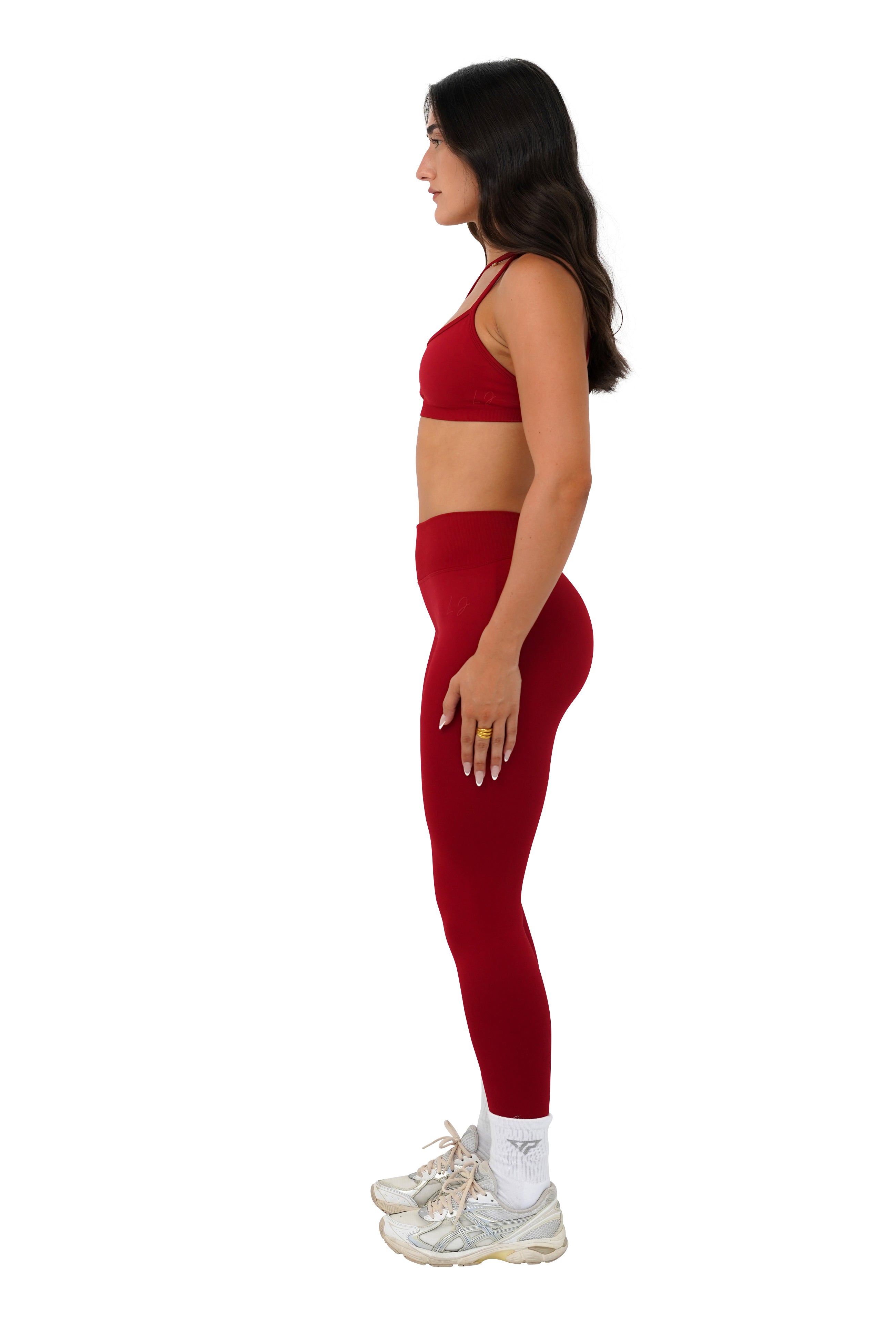 LJ V-BACK SCRUNCH LEGGING - DARK RED