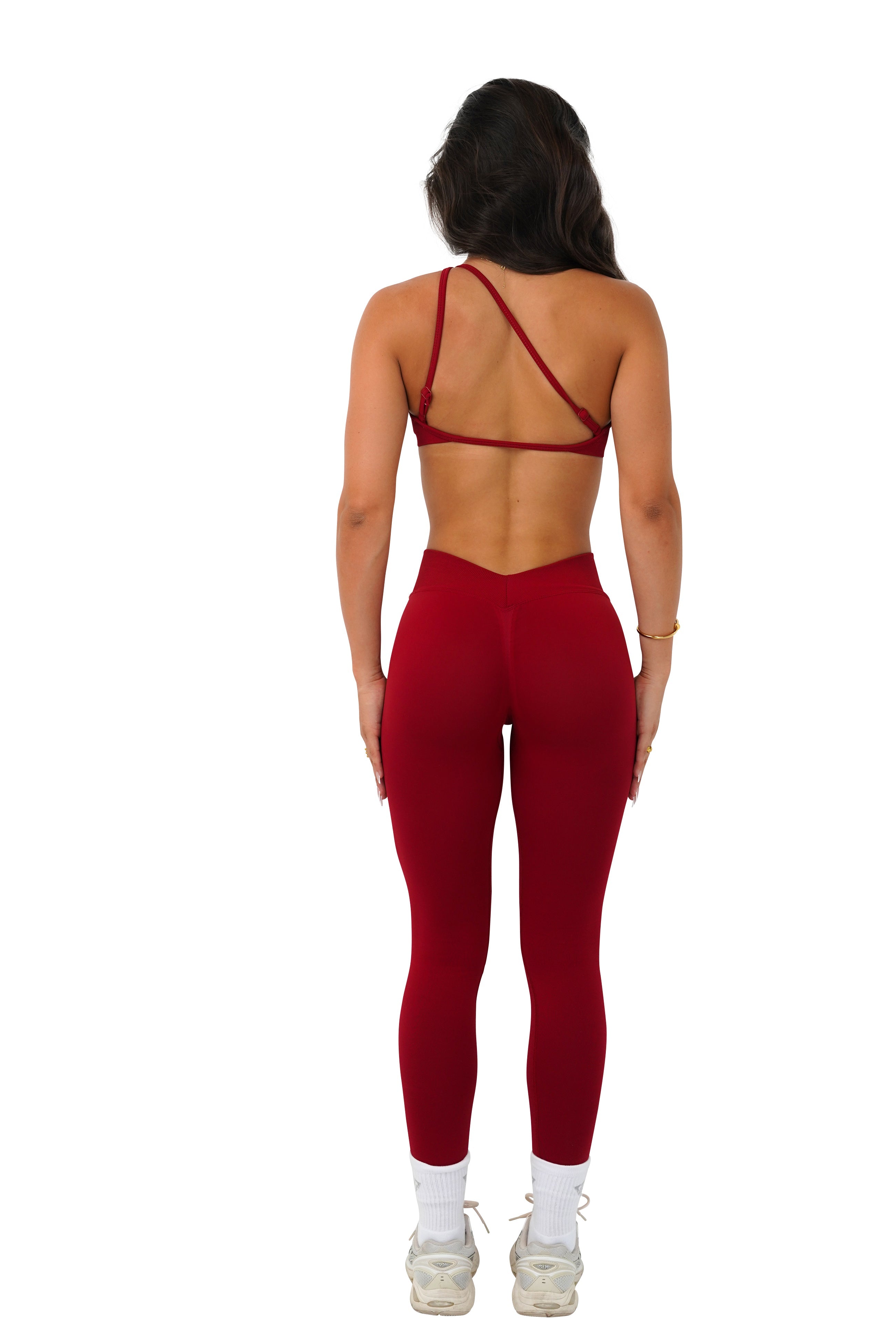 LJ V-BACK SCRUNCH LEGGING - DARK RED