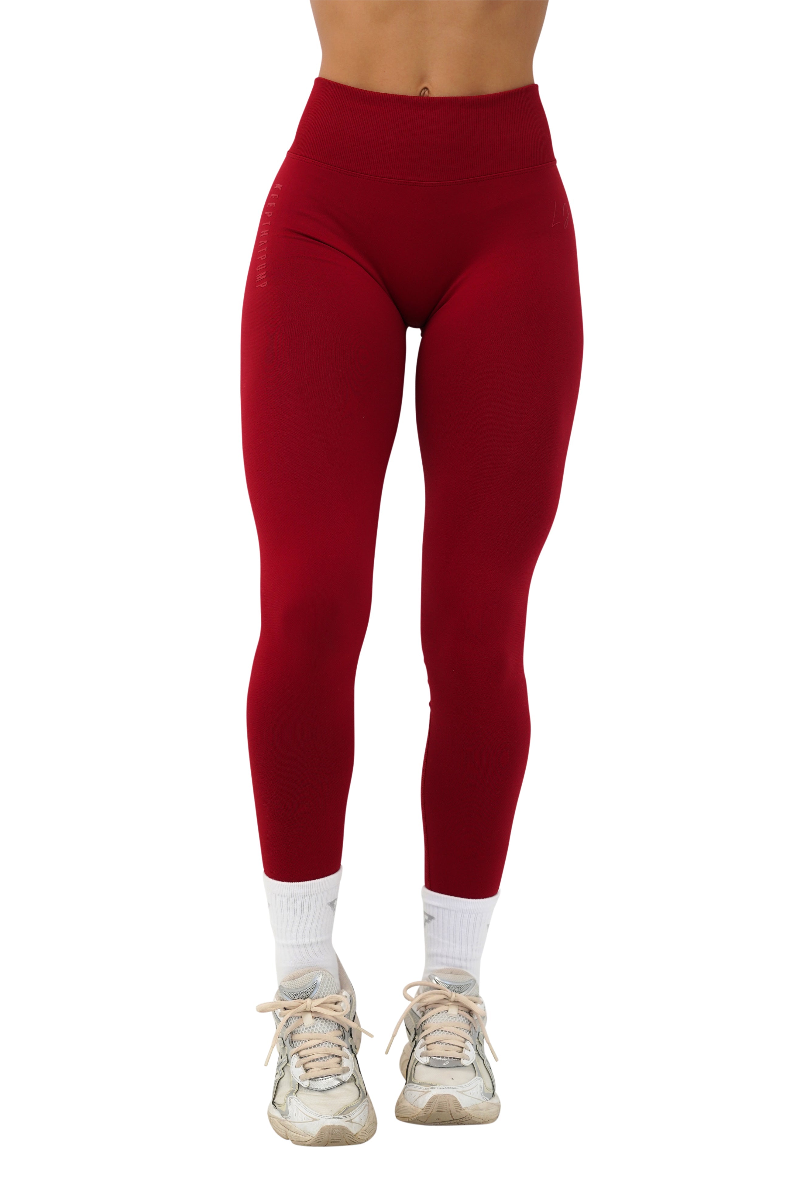 LJ V-BACK SCRUNCH LEGGING - DARK RED