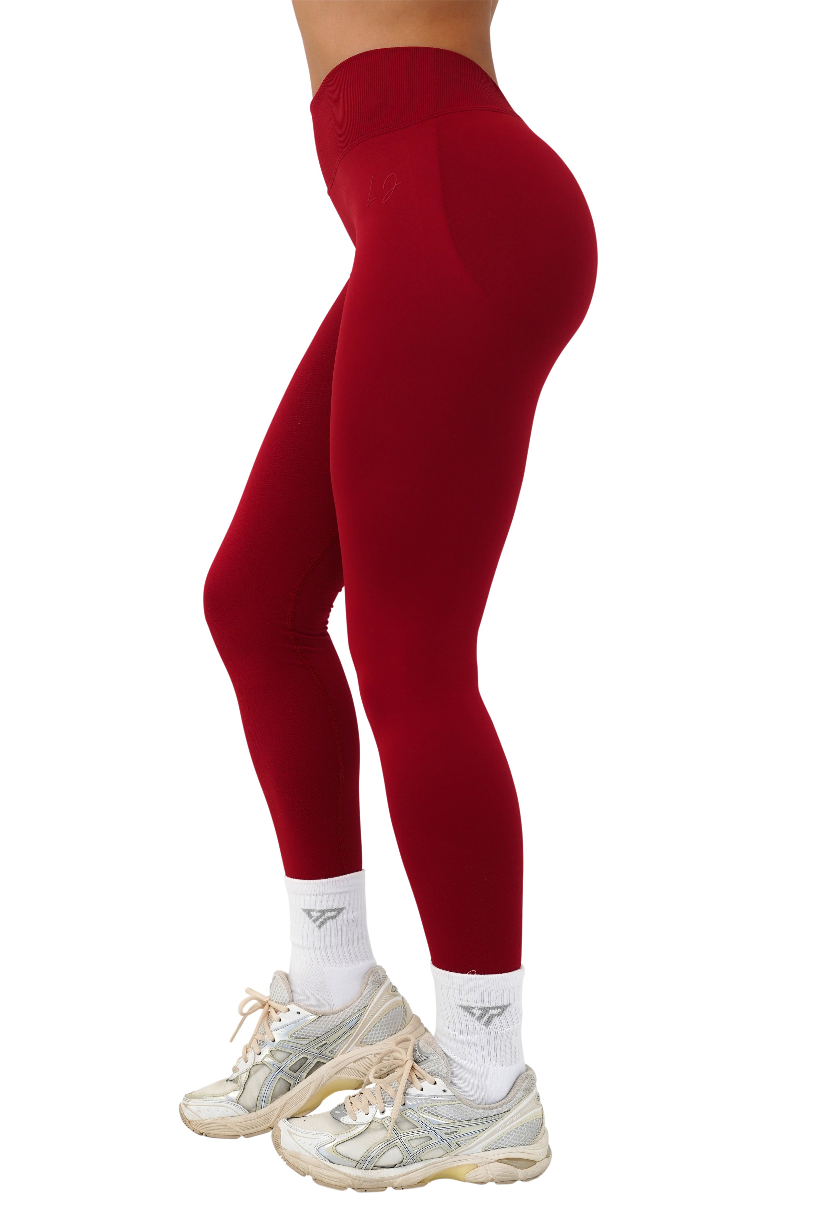 LJ V-BACK SCRUNCH LEGGING - DARK RED