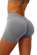 LJ V-BACK SCRUNCH SHORTS - LIGHT GREY