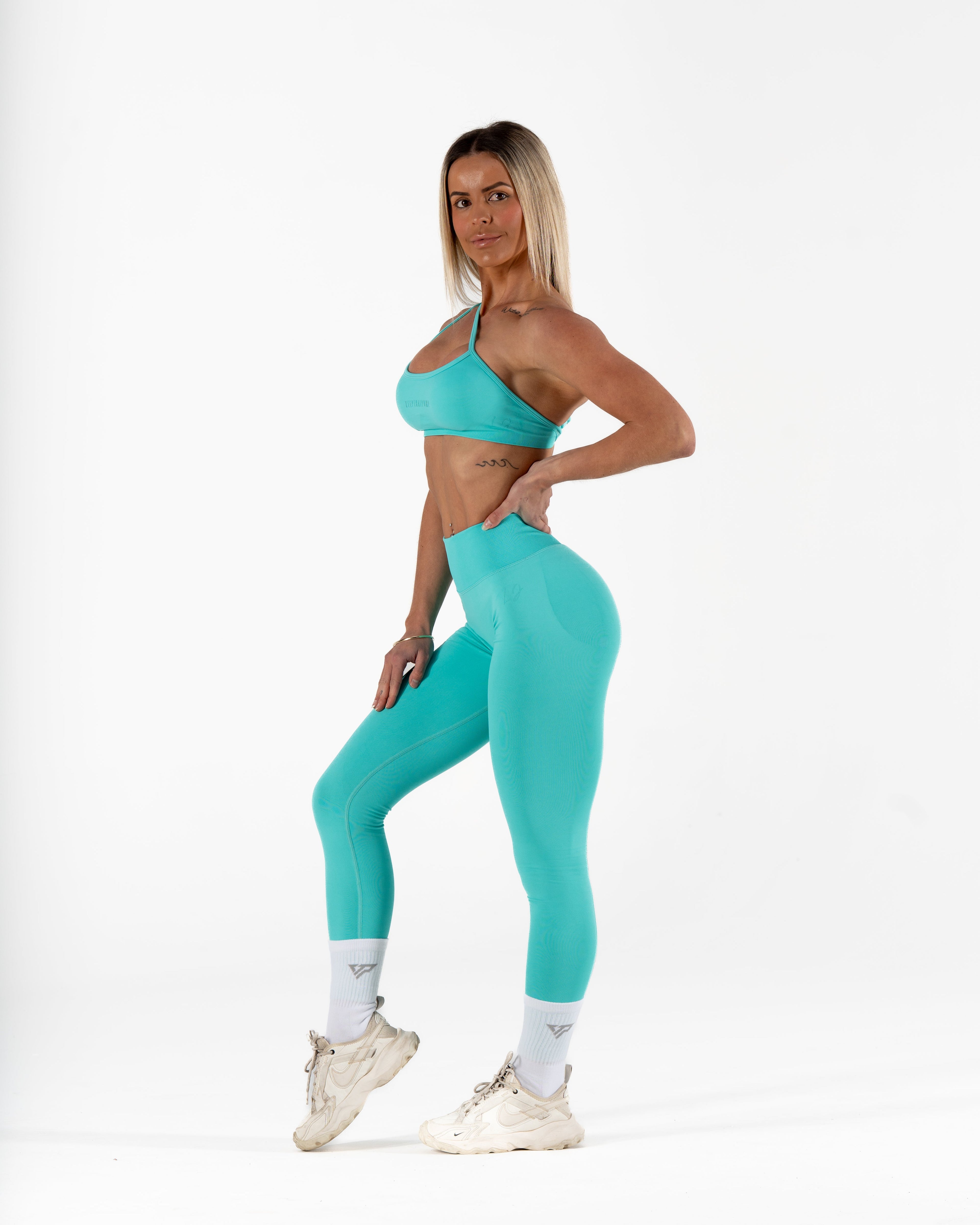 LJ V-BACK SCRUNCH LEGGING - AQUA