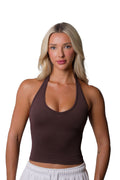 RECOIL HALTER TANK TOP - ESPRESSO