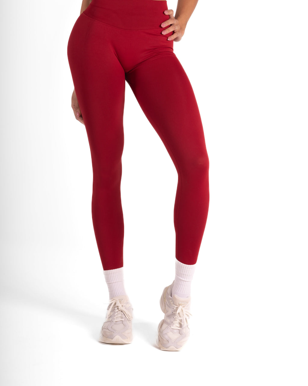 RECOIL HIGH WAIST SCRUNCH LEGGING - DARK RED