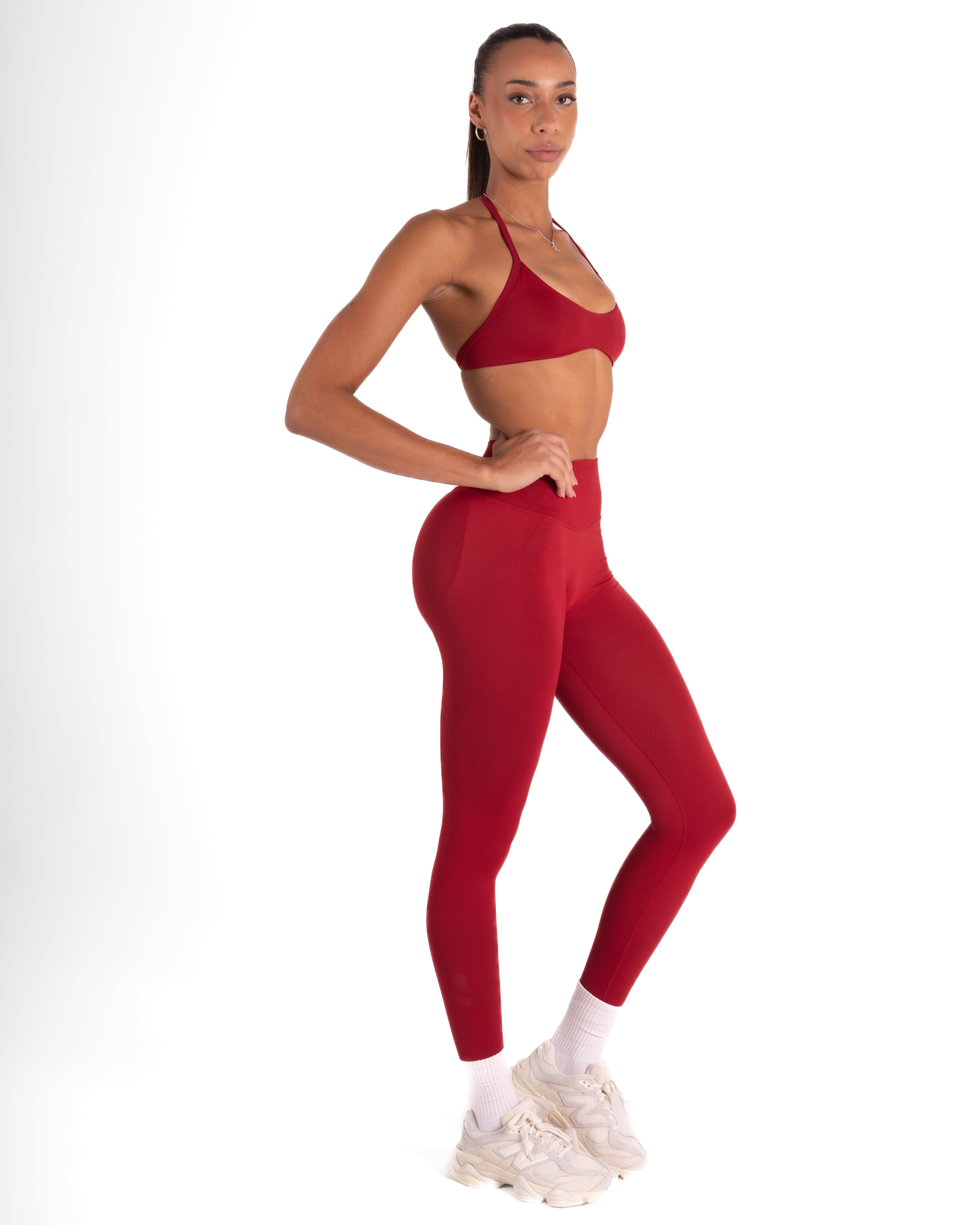 RECOIL HIGH WAIST SCRUNCH LEGGING - DARK RED