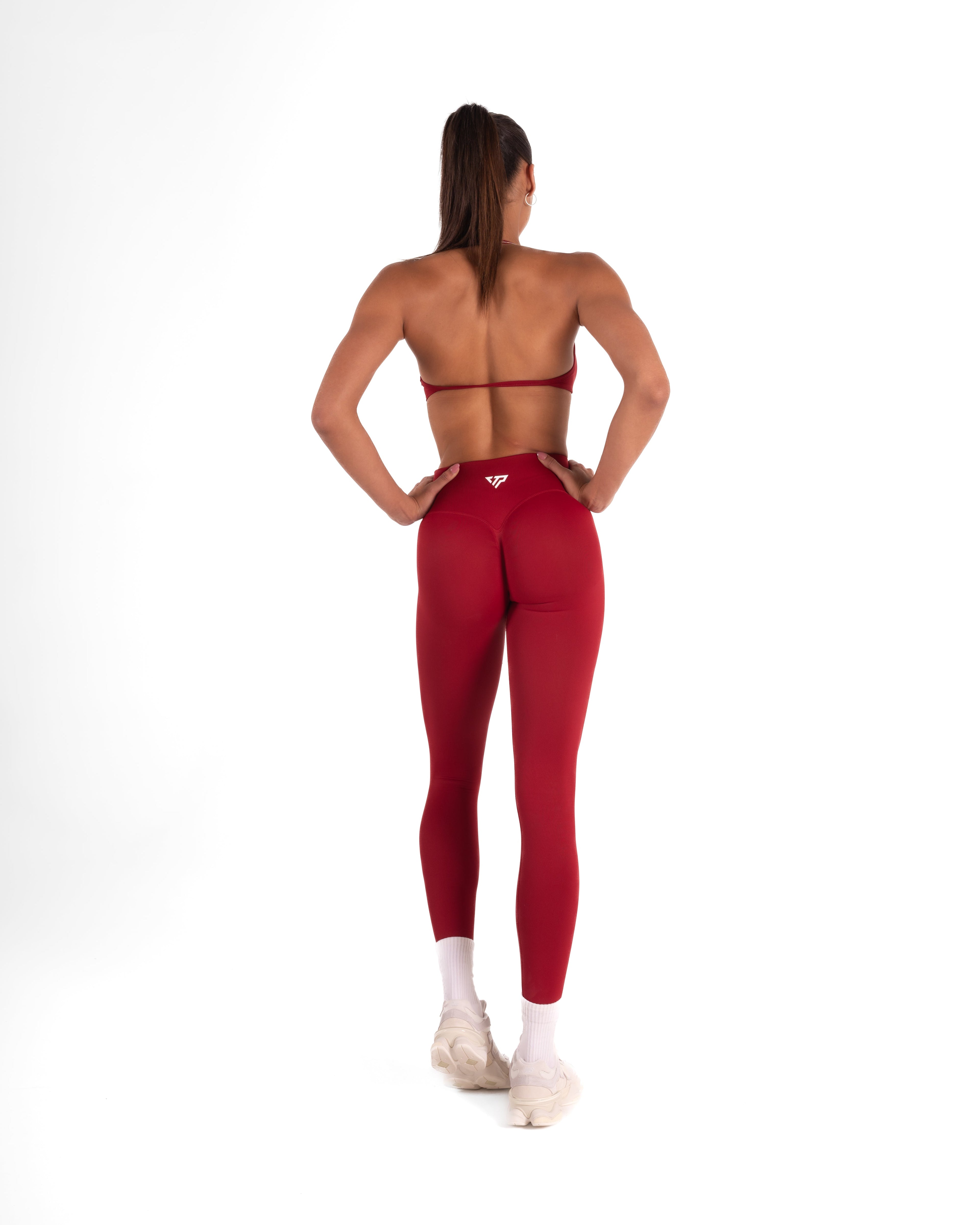RECOIL HIGH WAIST SCRUNCH LEGGING - DARK RED