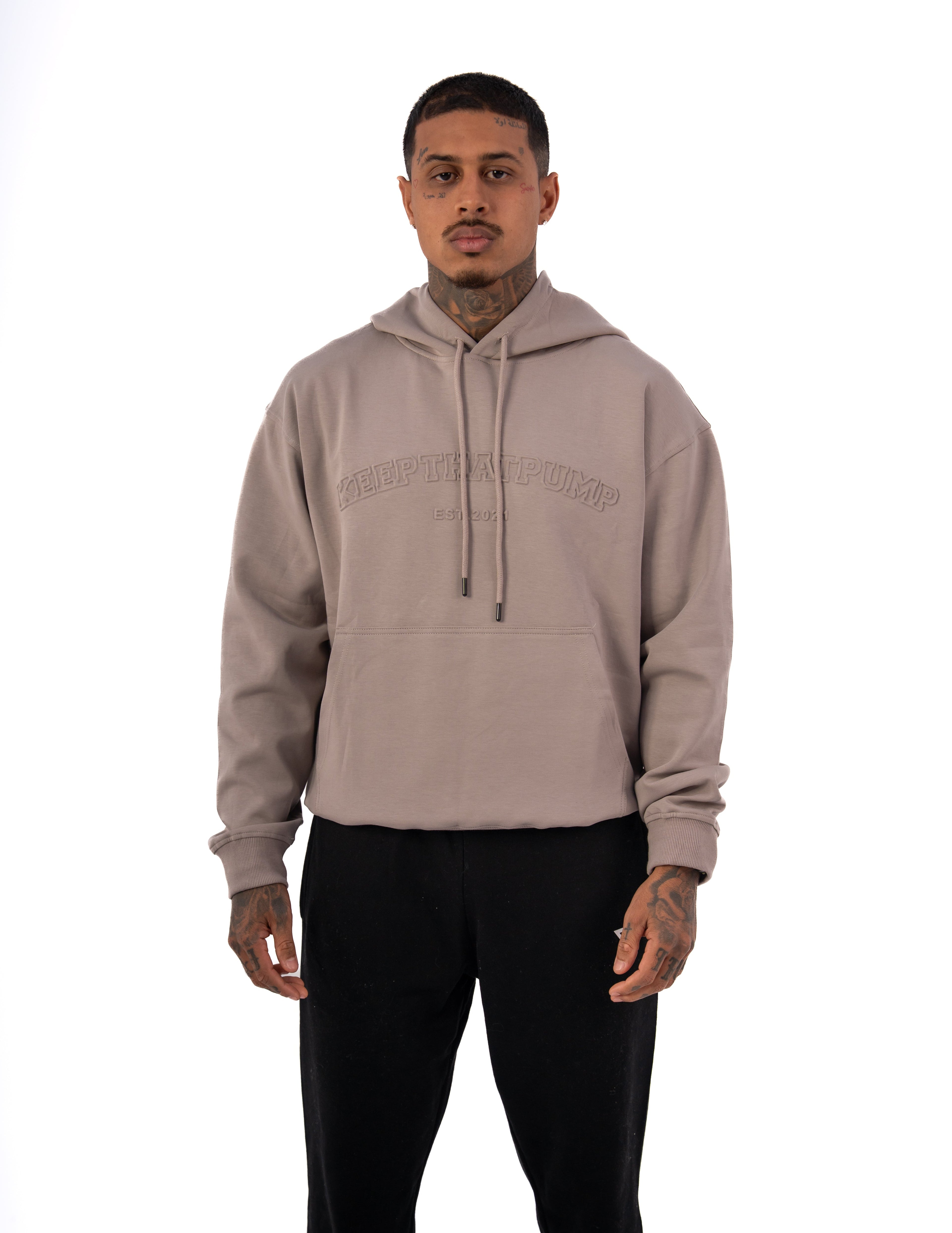KTP MEN'S EMBOSSED HOODIES - DARK GREY