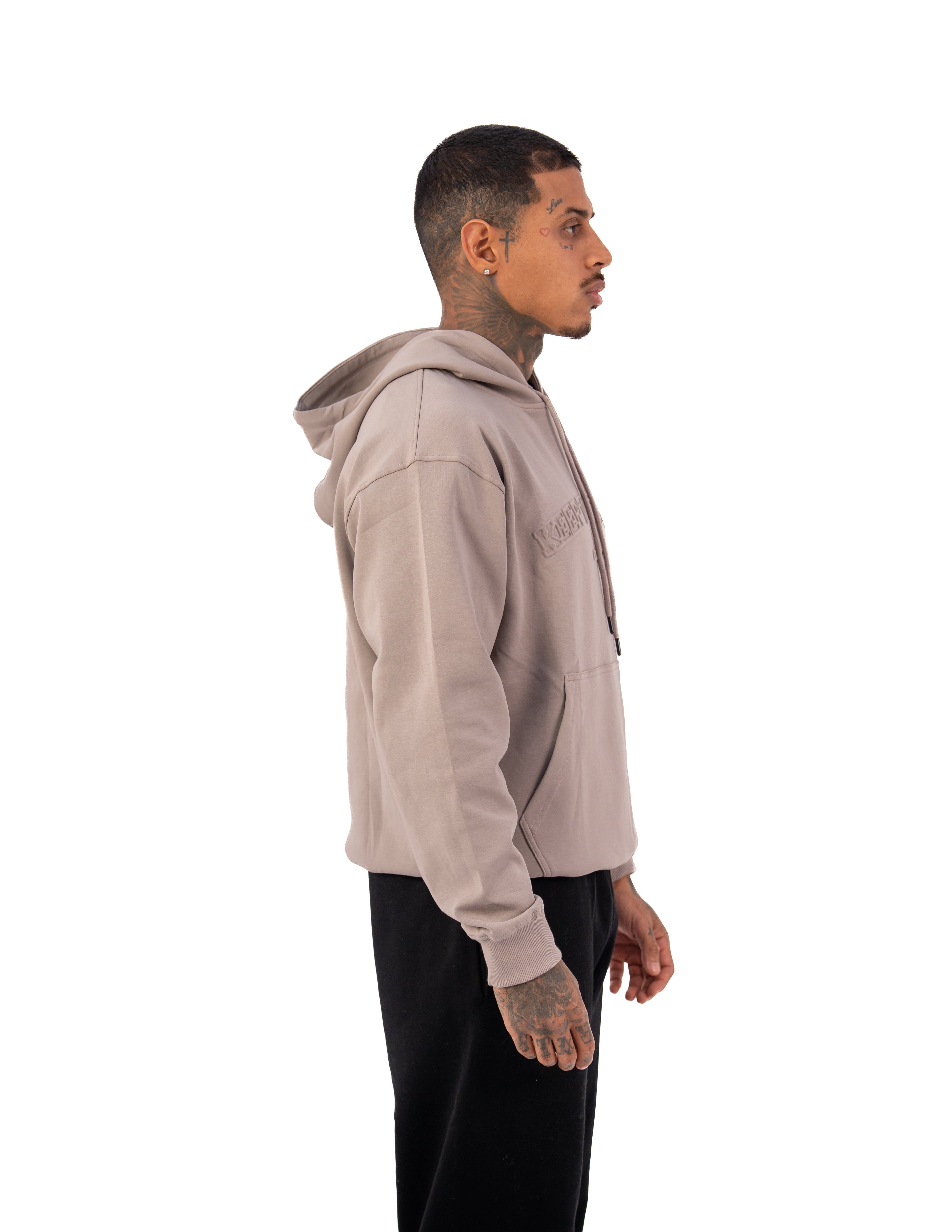 KTP MEN'S EMBOSSED HOODIES - DARK GREY