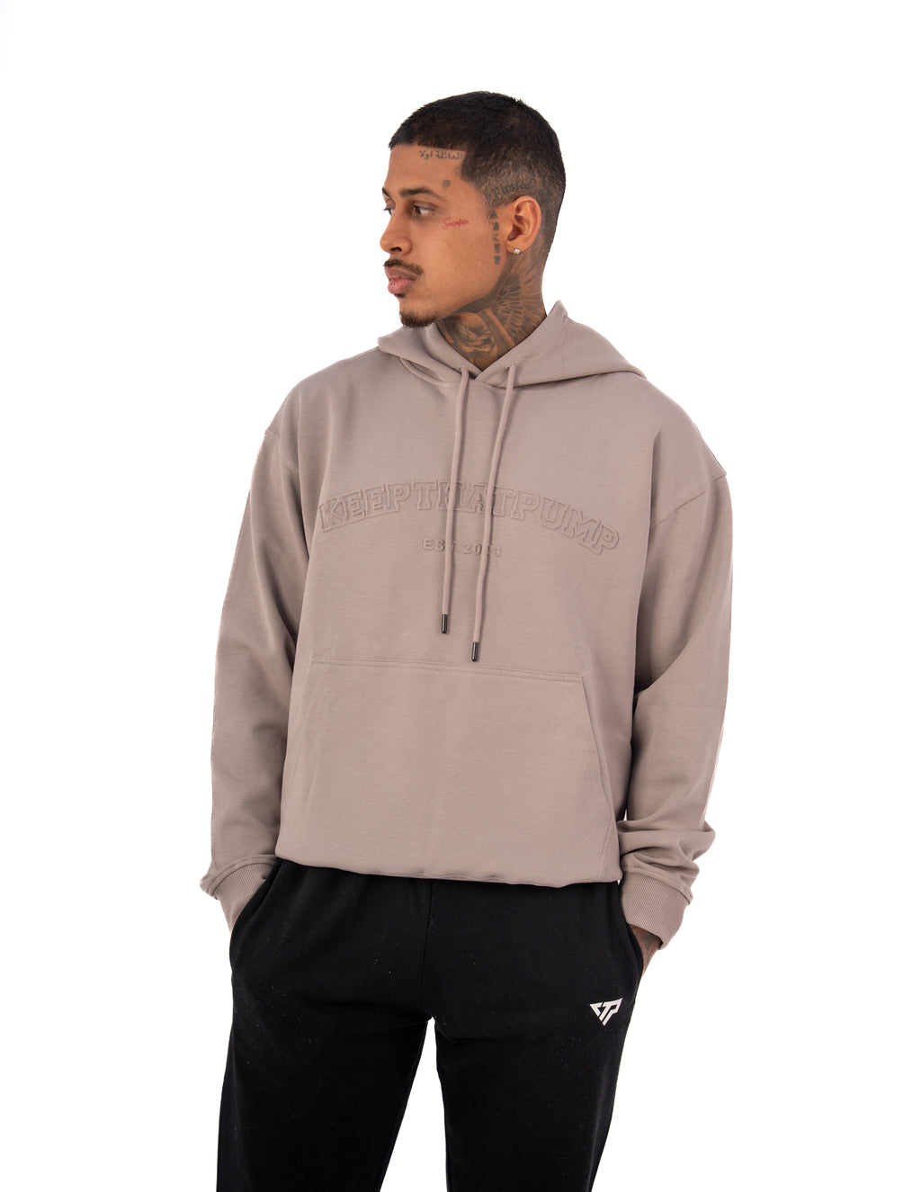 KTP MEN'S EMBOSSED HOODIES - DARK GREY
