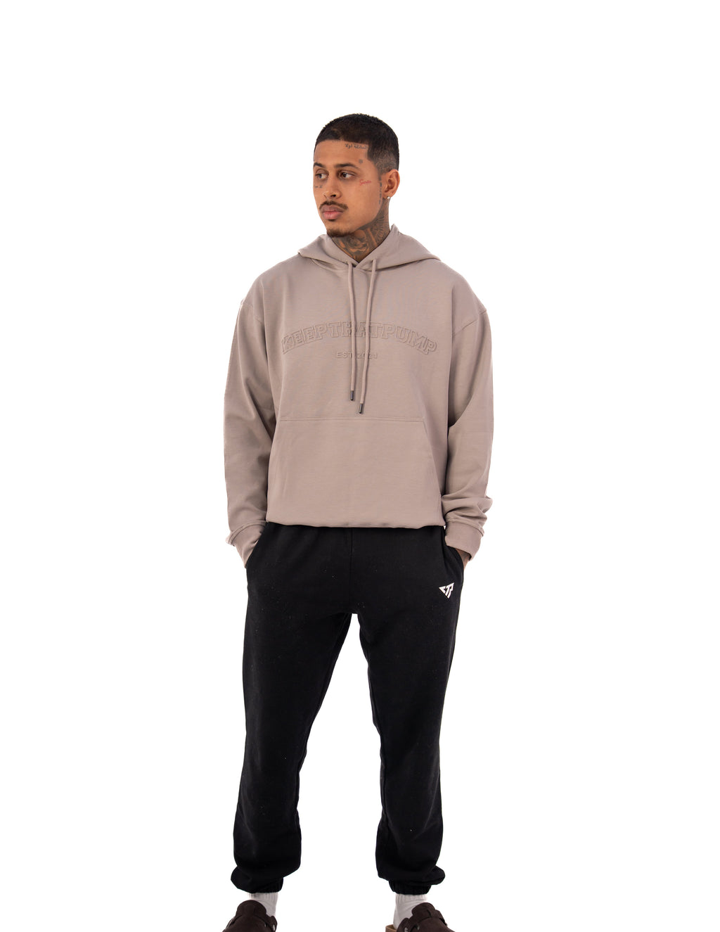 KTP MEN'S EMBOSSED HOODIES - DARK GREY