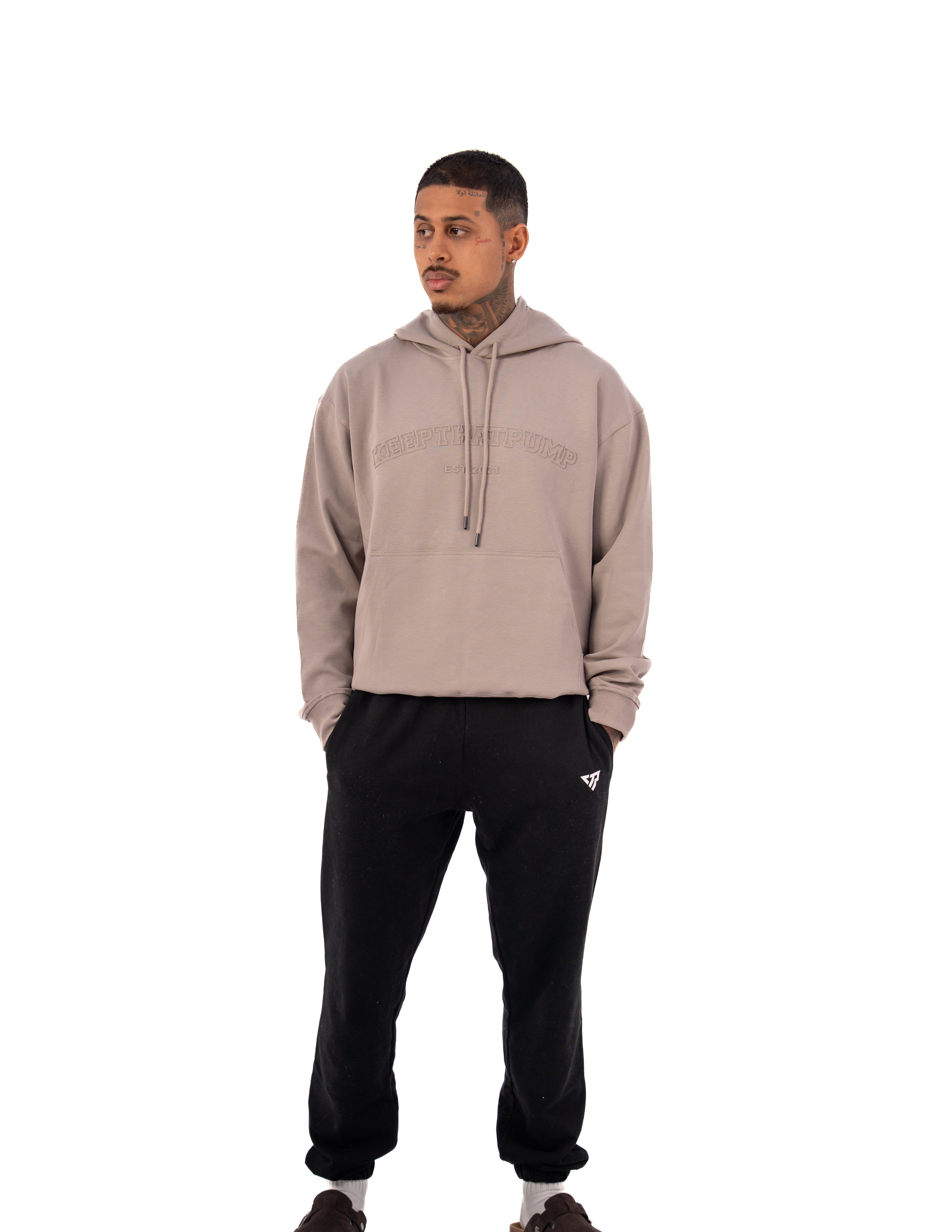 KTP MEN'S EMBOSSED HOODIES - DARK GREY
