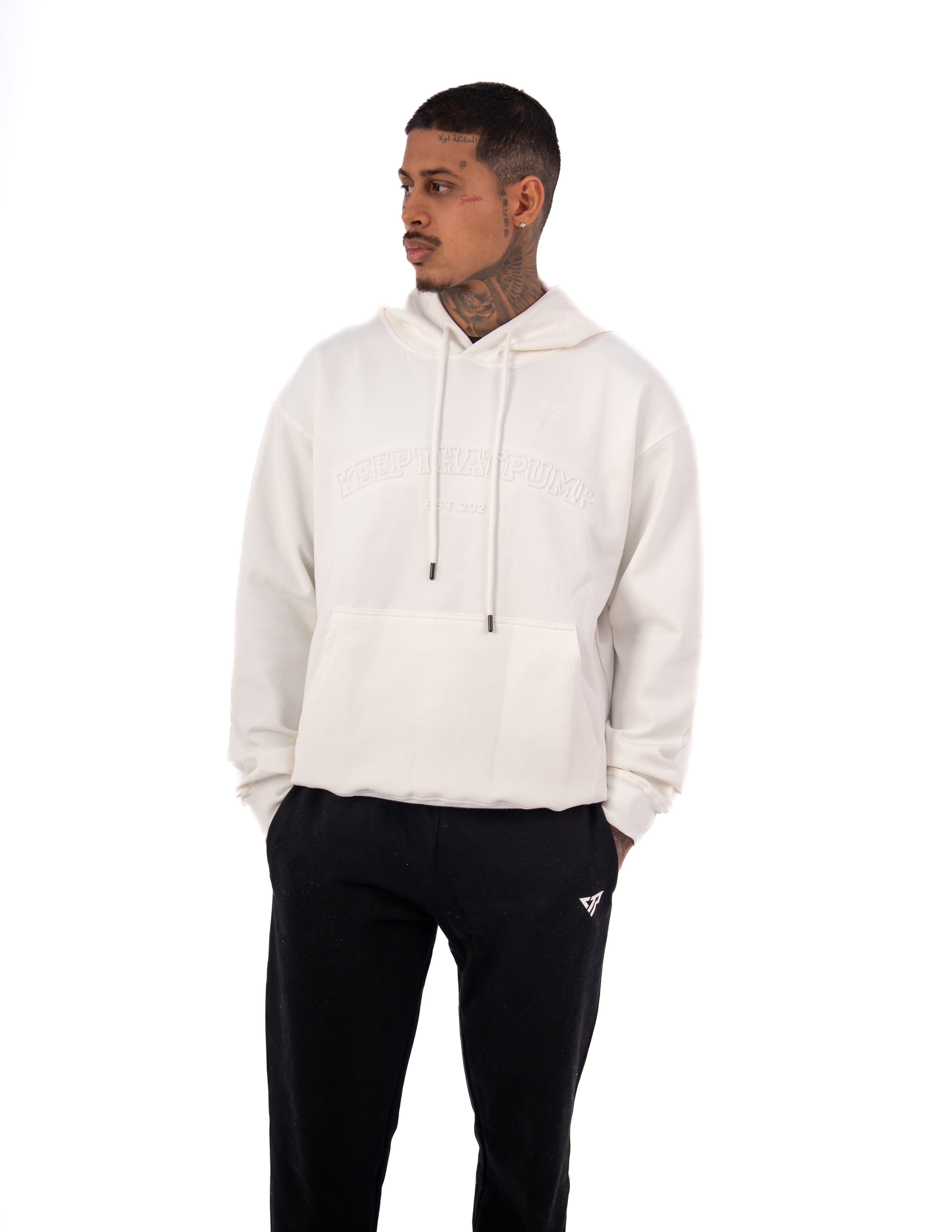 KTP MEN'S EMBOSSED HOODIES - WHITE