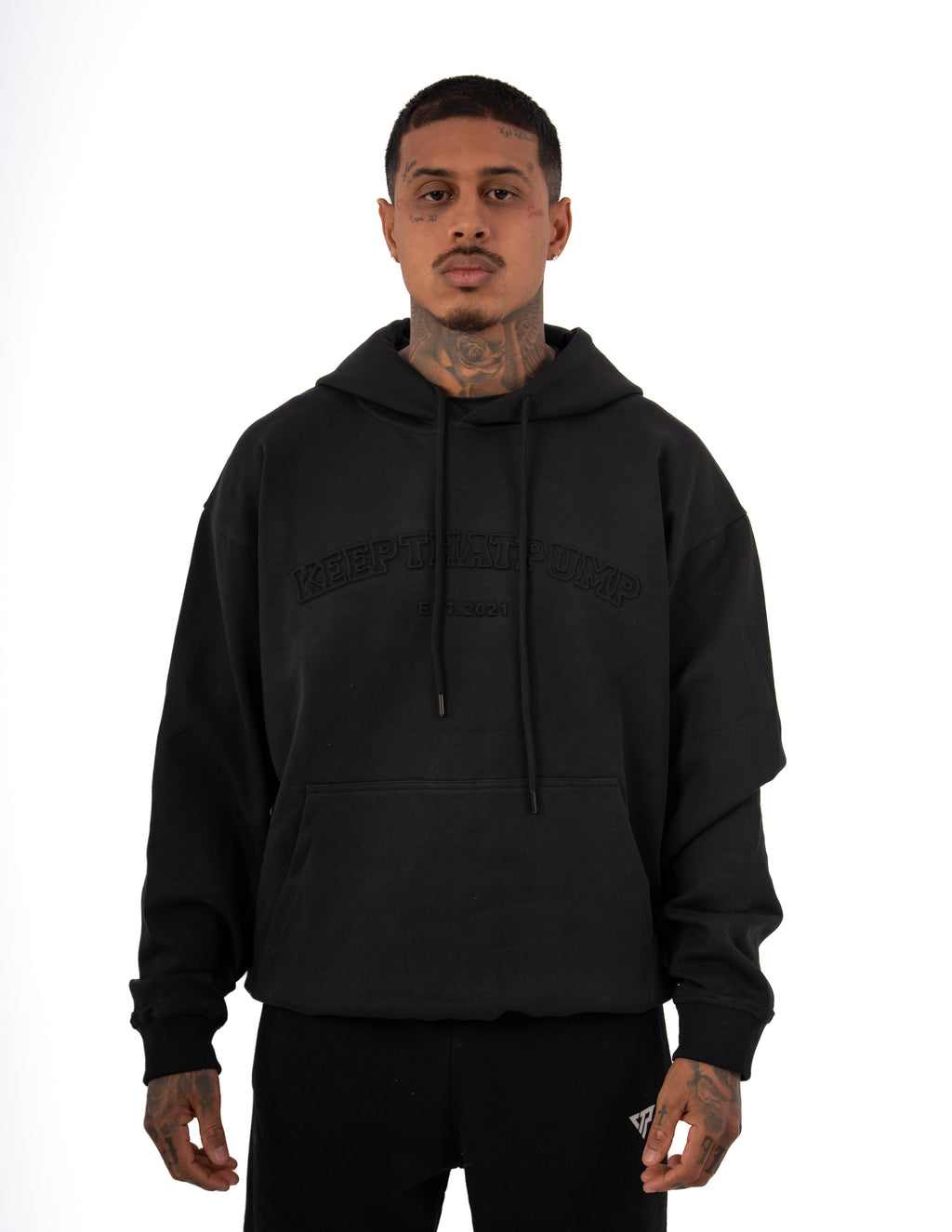 KTP MEN'S EMBOSSED HOODIES - BLACK