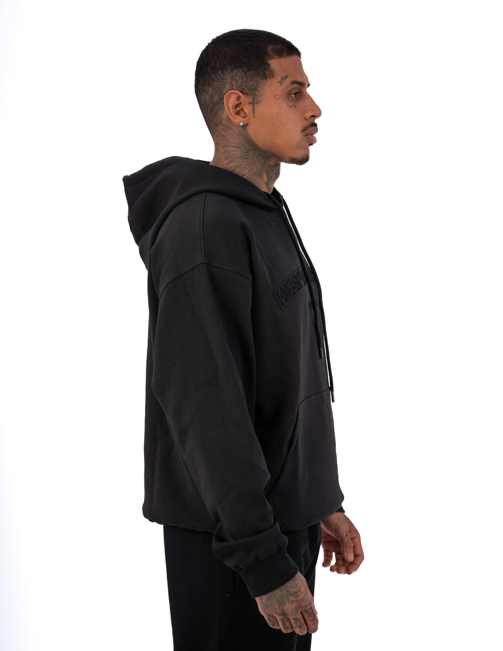 KTP MEN'S EMBOSSED HOODIES - BLACK