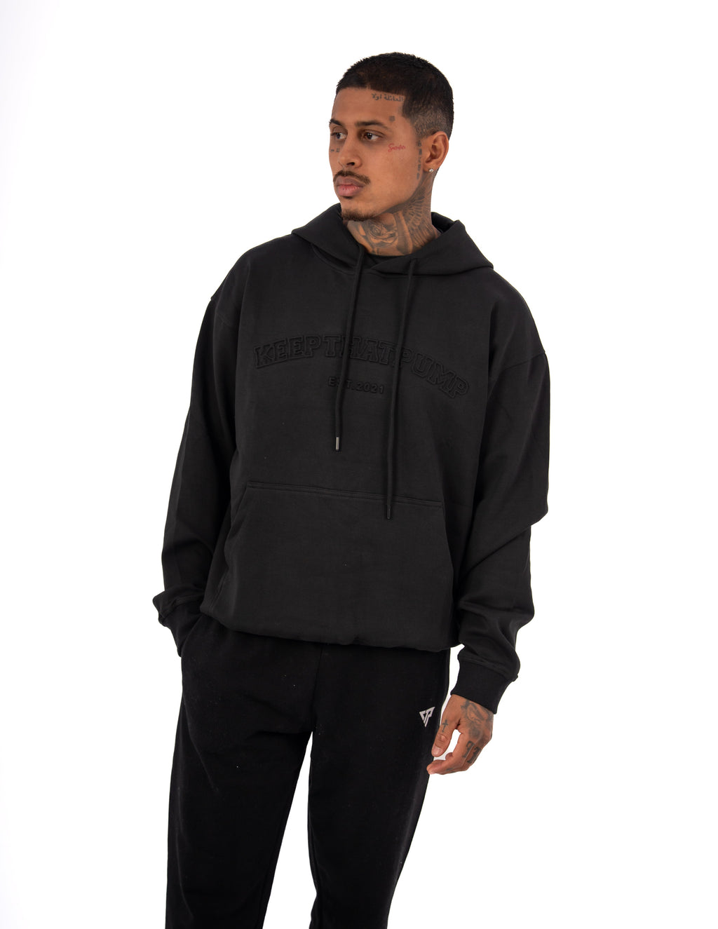 KTP MEN'S EMBOSSED HOODIES - BLACK