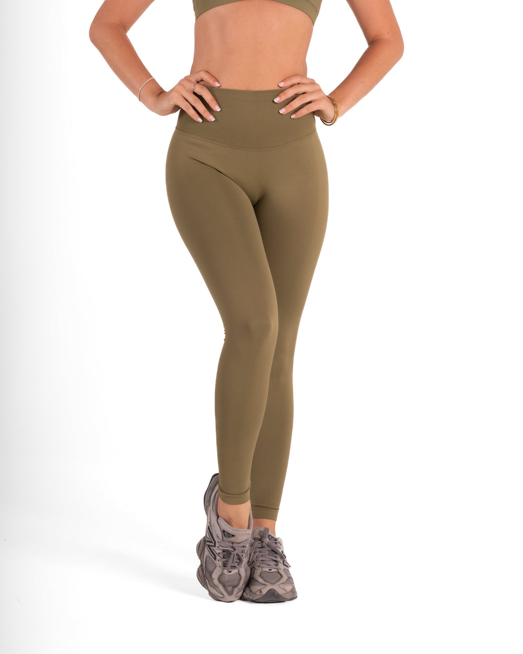 RECOIL HIGH WAIST SCRUNCH LEGGING - DARK KHAKI GREEN