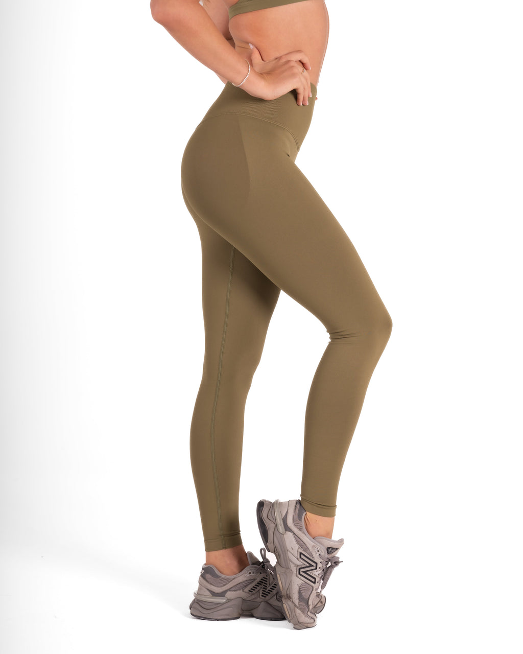 RECOIL HIGH WAIST SCRUNCH LEGGING - DARK KHAKI GREEN