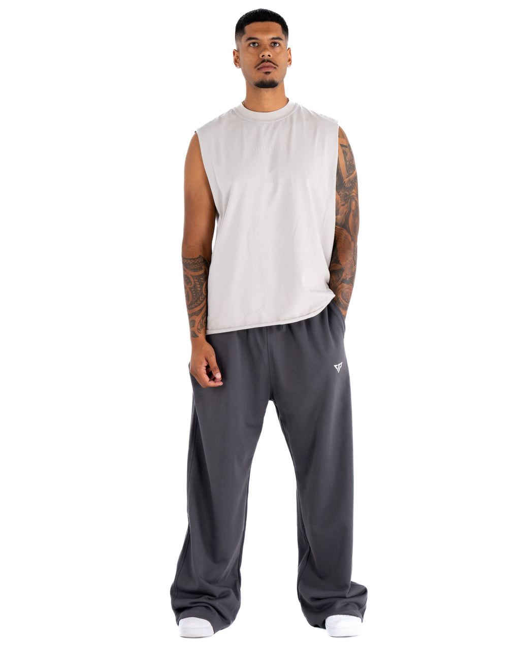 KTP ACID WASH SINGLET - LIGHT GREY