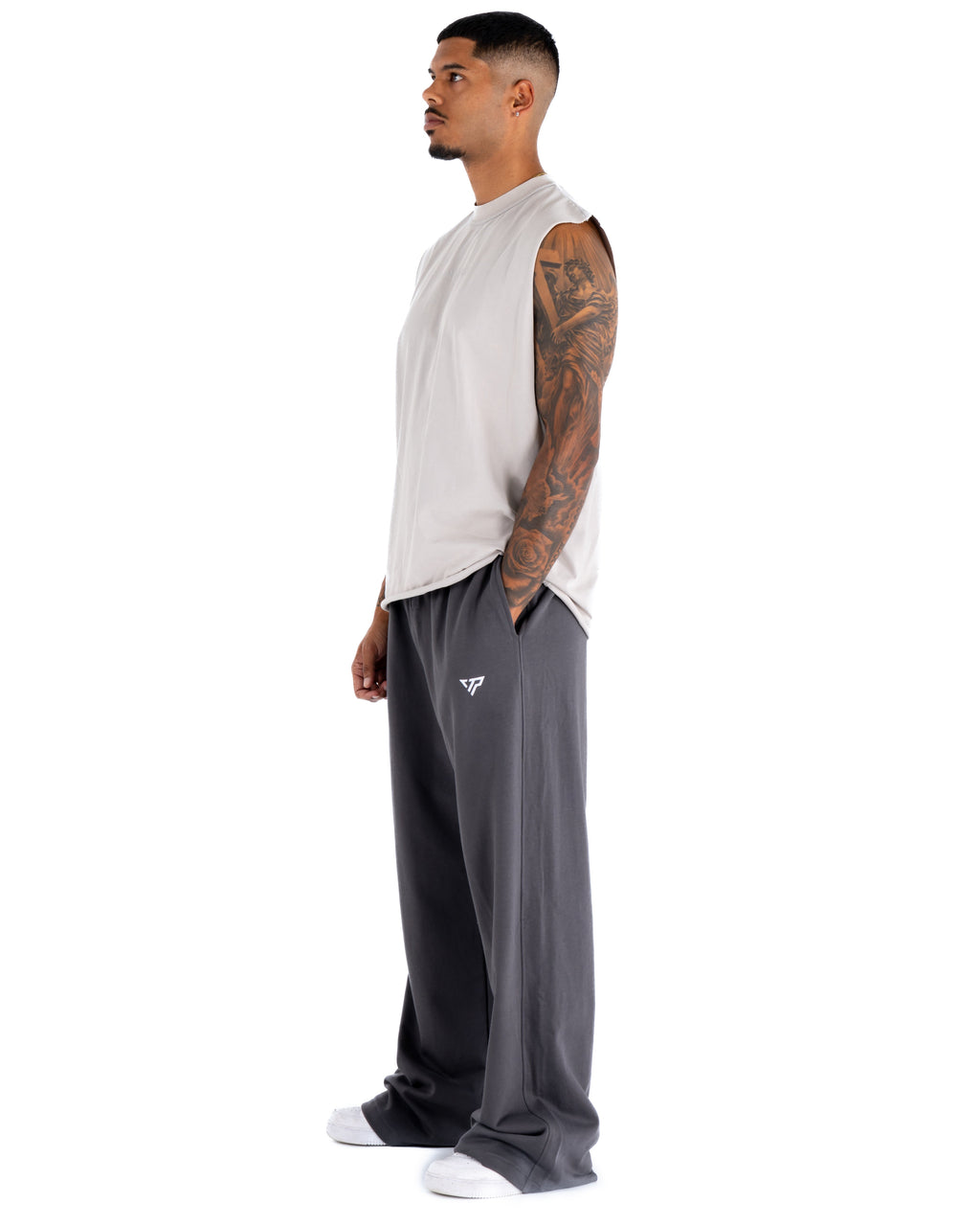 KTP ACID WASH SINGLET - LIGHT GREY