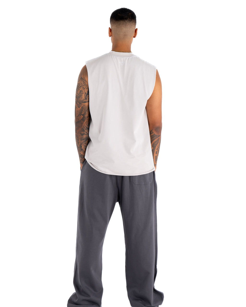 KTP ACID WASH SINGLET - LIGHT GREY