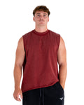 KTP ACID WASH SINGLET - DARK RED