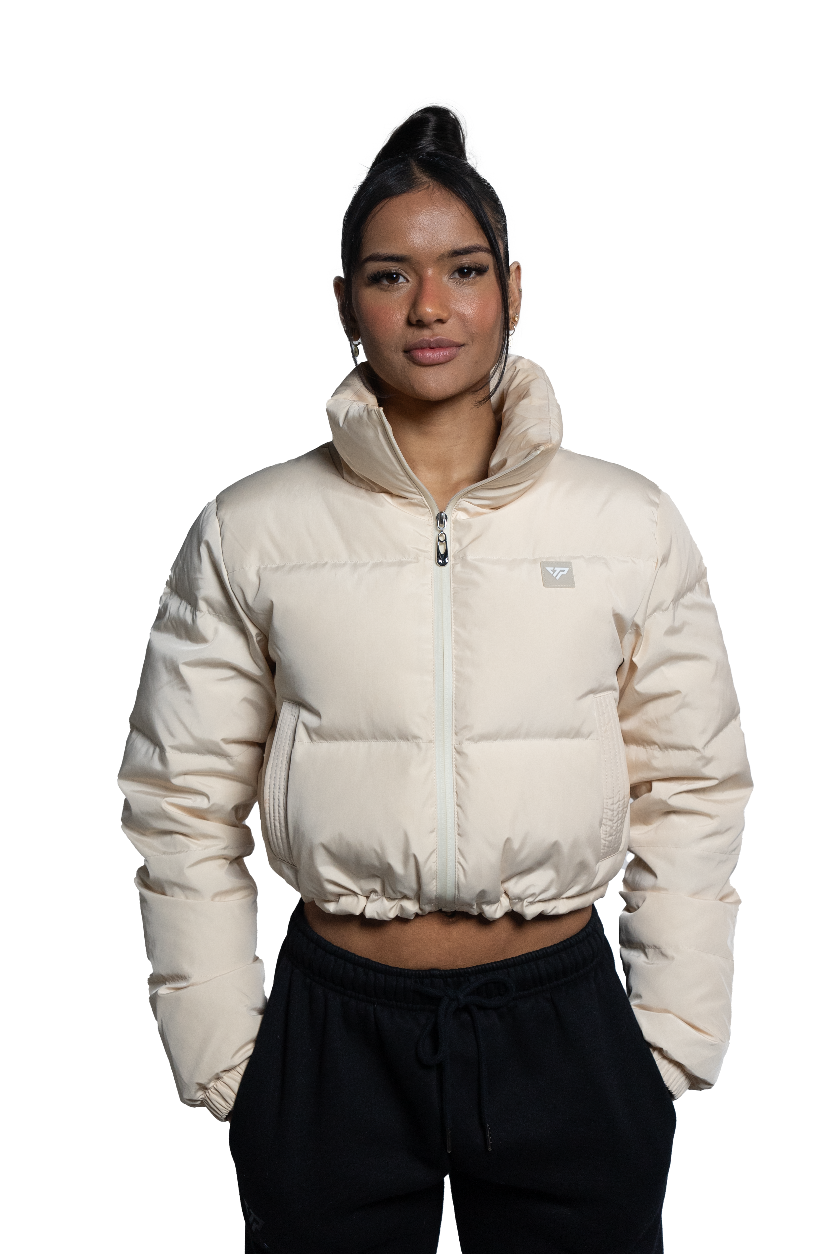 Horizon Cropped Puffer Jacket - Cream