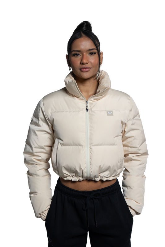Horizon Cropped Puffer Jacket - Cream