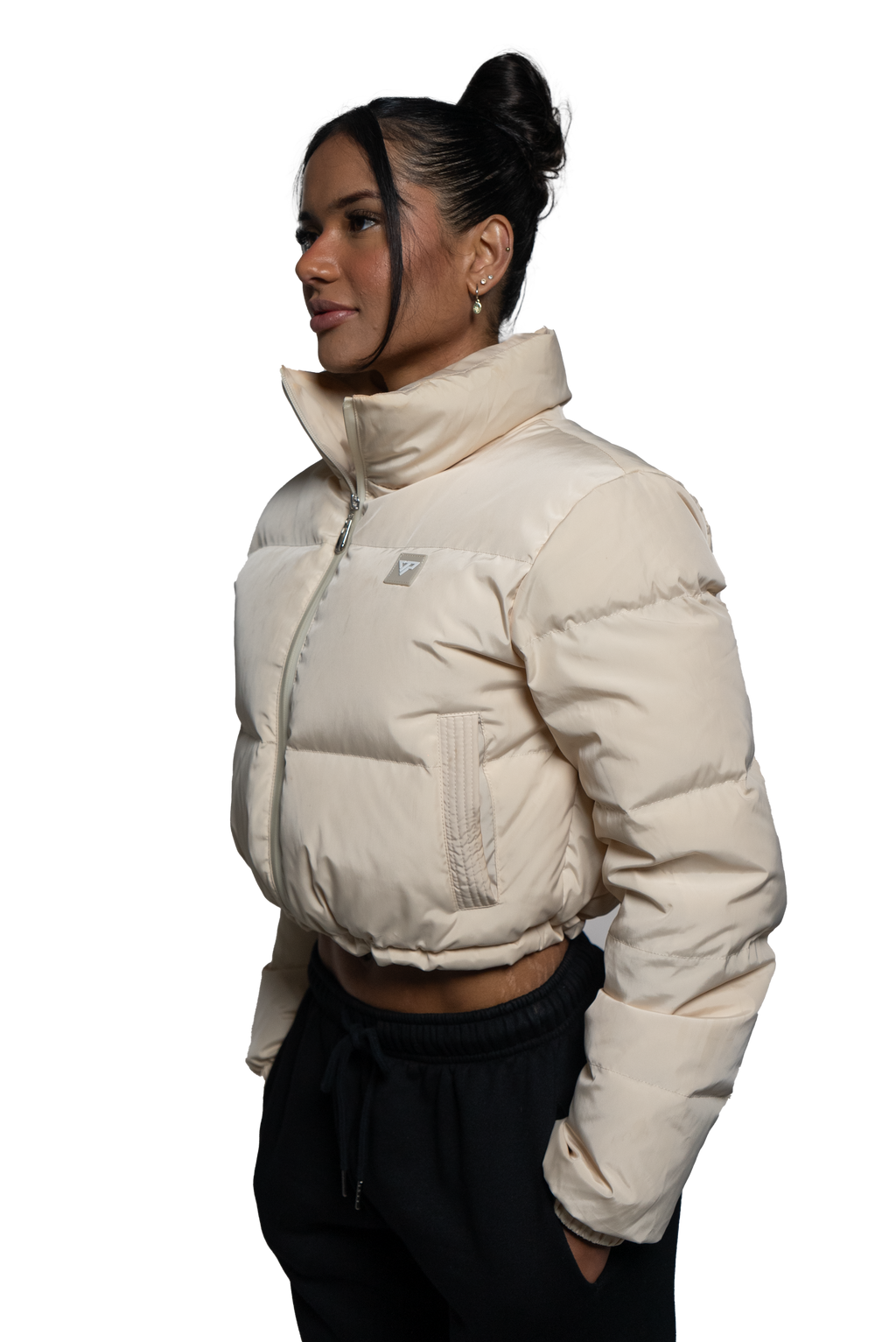 Horizon Cropped Puffer Jacket - Cream