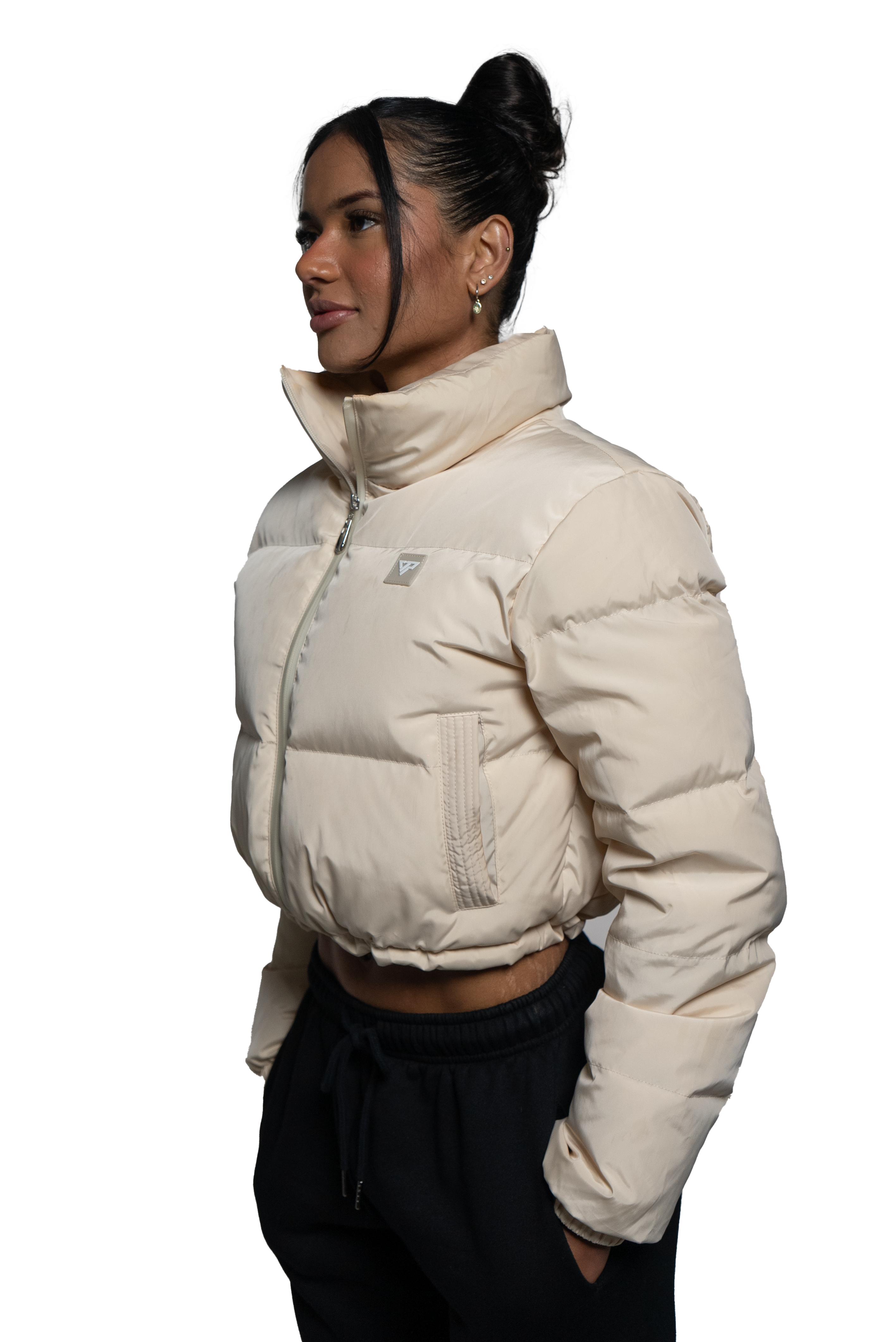Horizon Cropped Puffer Jacket - Cream