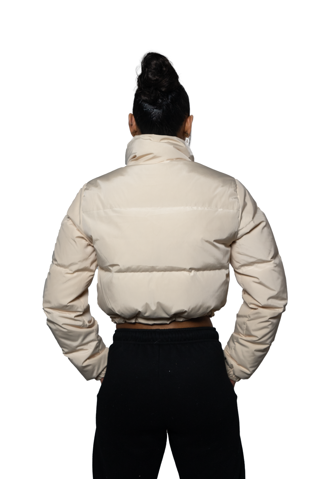 Horizon Cropped Puffer Jacket - Cream