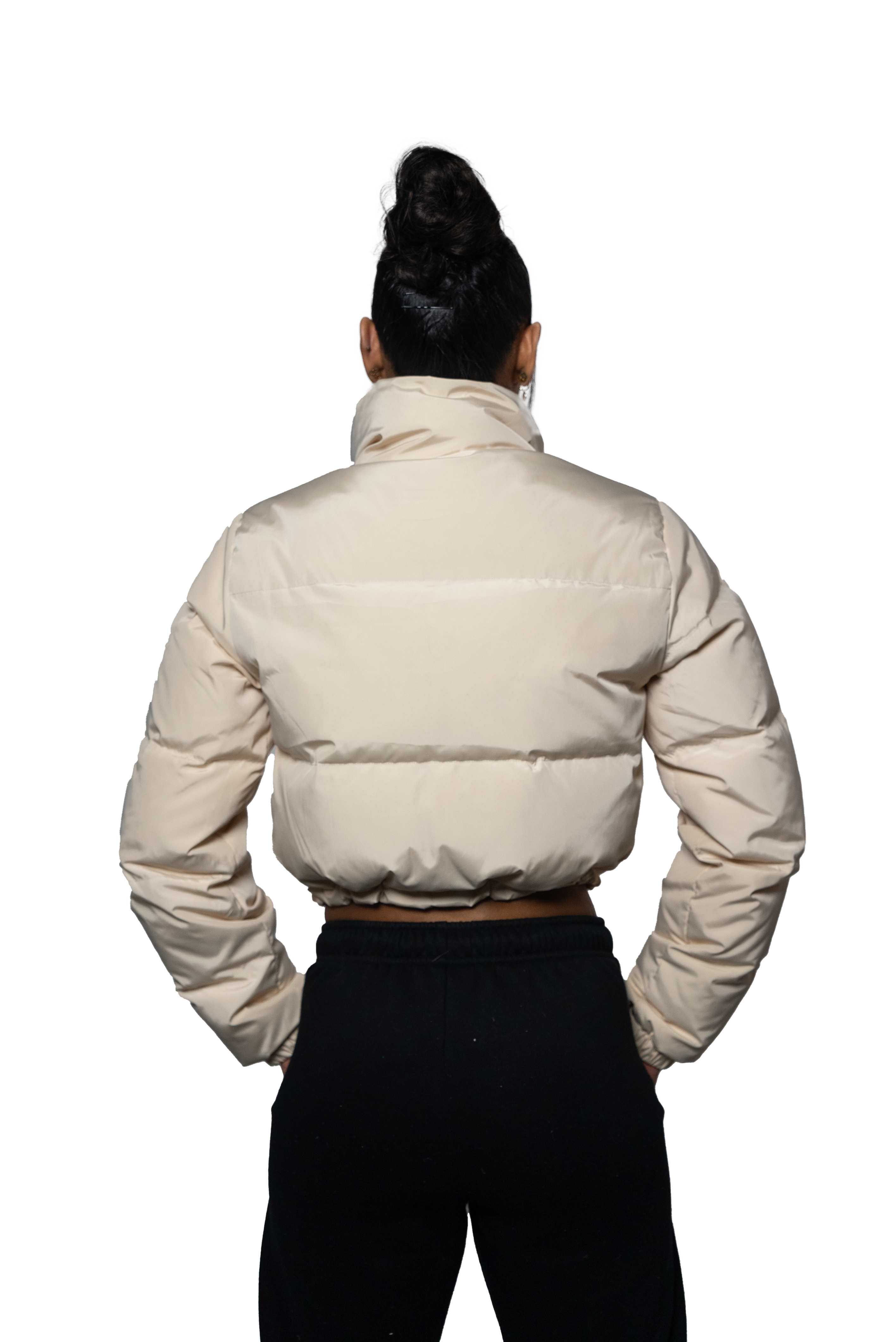 Horizon Cropped Puffer Jacket - Cream