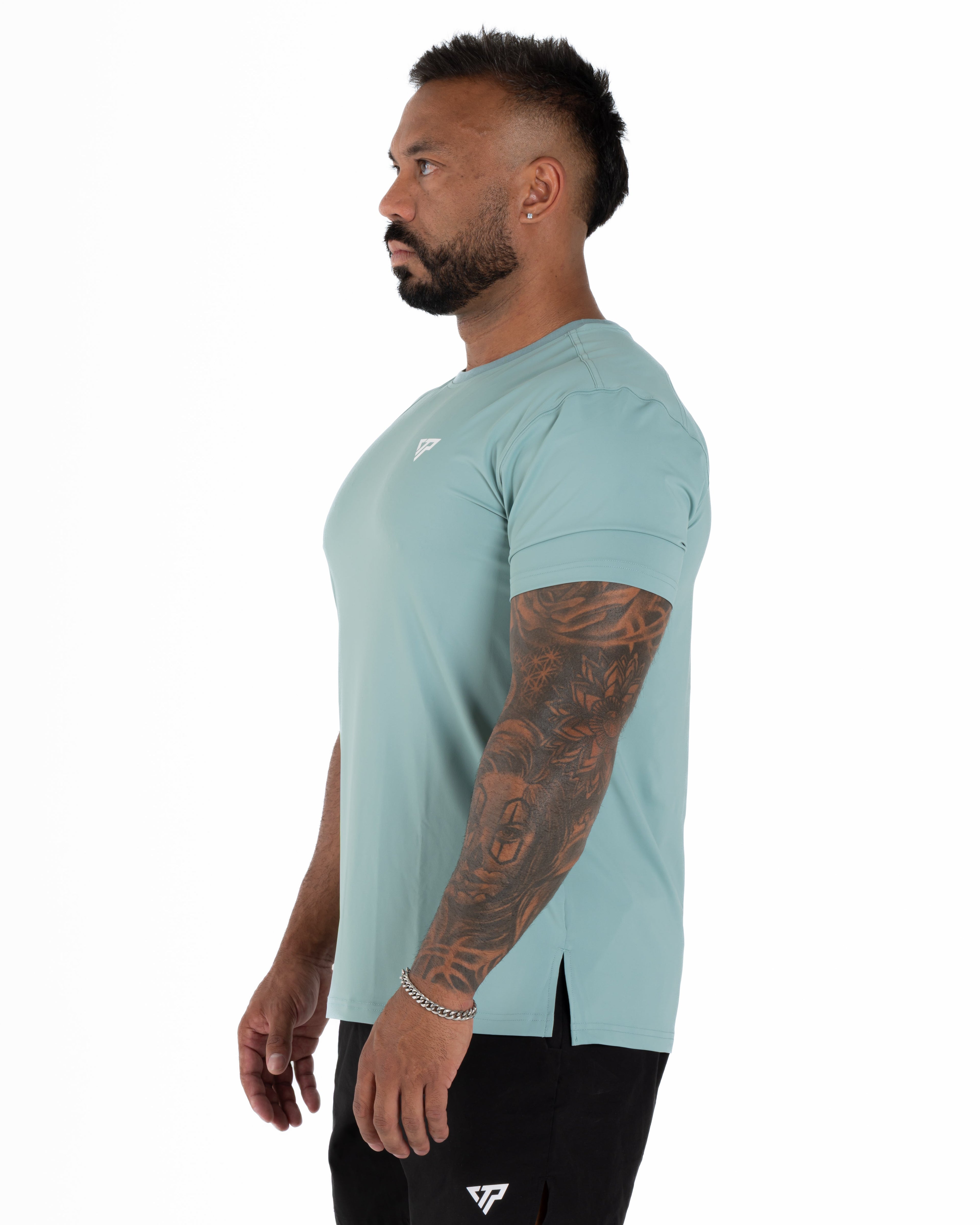 KTP MEN'S HI TECH DRY FIT TEE - LIGHT TEAL