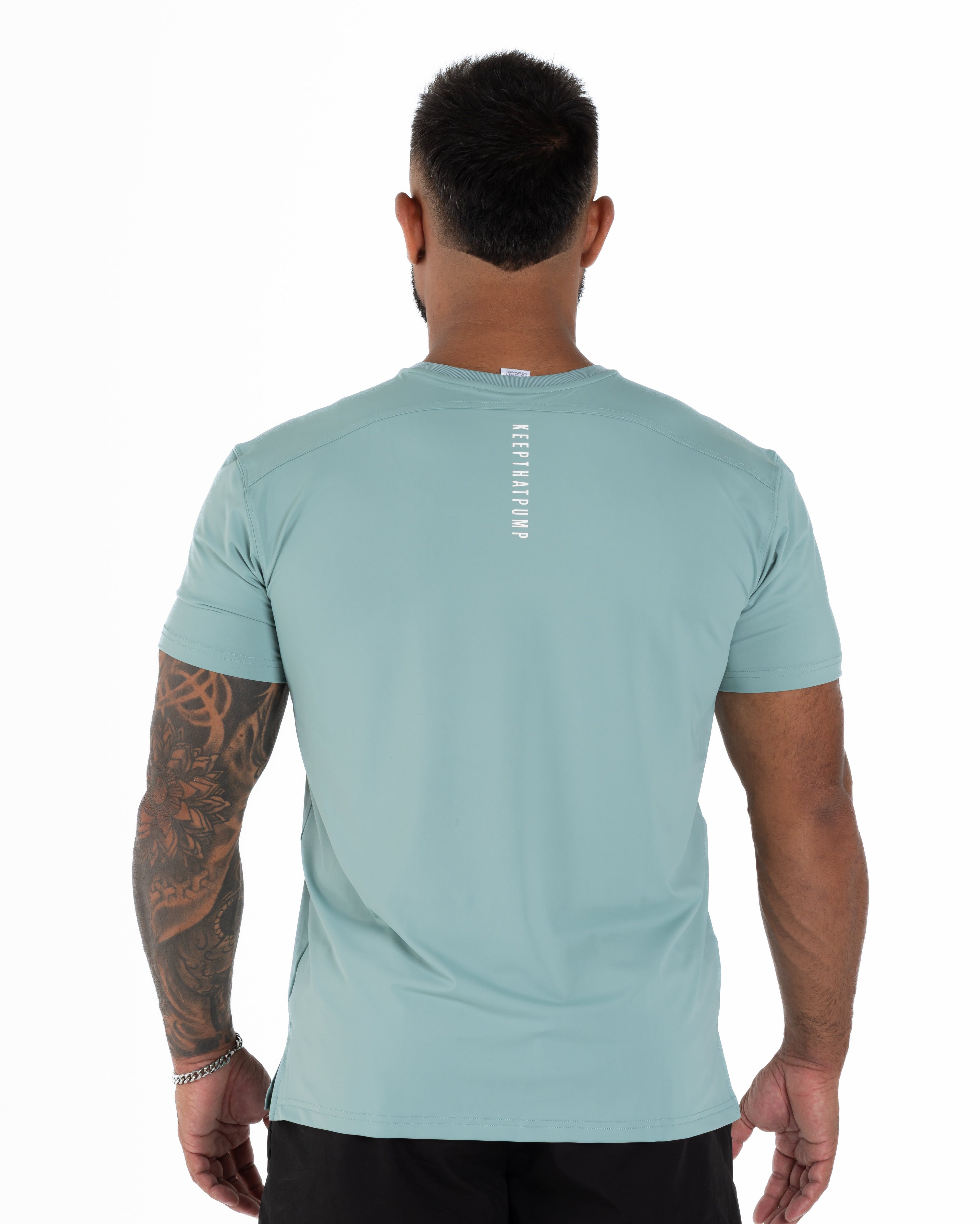 KTP MEN'S HI TECH DRY FIT TEE - LIGHT TEAL