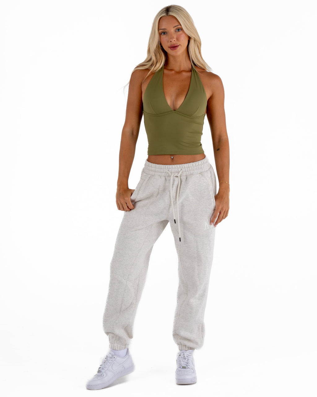 KAYLA TANK TOP - DARK KHAKI GREEN