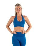 RECOIL HALTER CROP - AGEAN BLUE